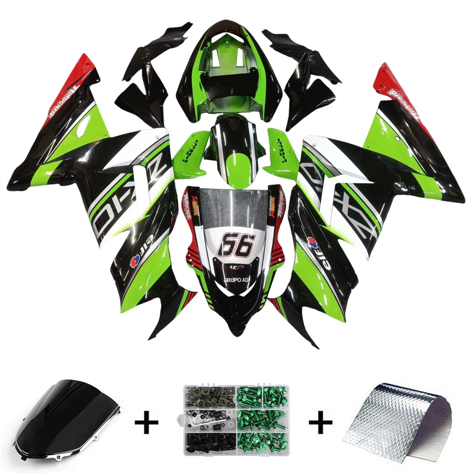 Kit de carénage Amotopart pour Kawasaki ZX10R 2004-2005 Générique