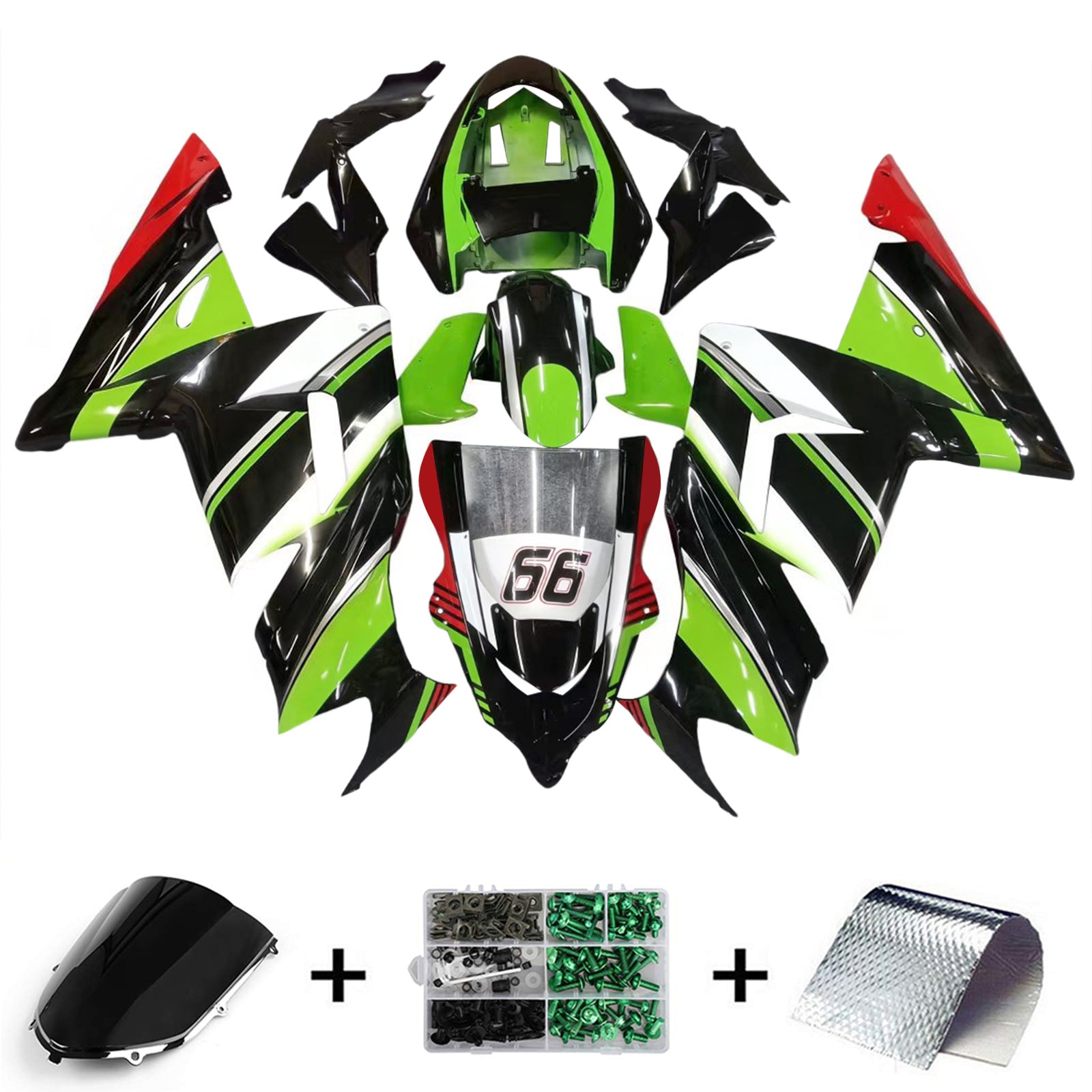 Kit de carénage Amotopart pour Kawasaki ZX10R 2004-2005 Générique