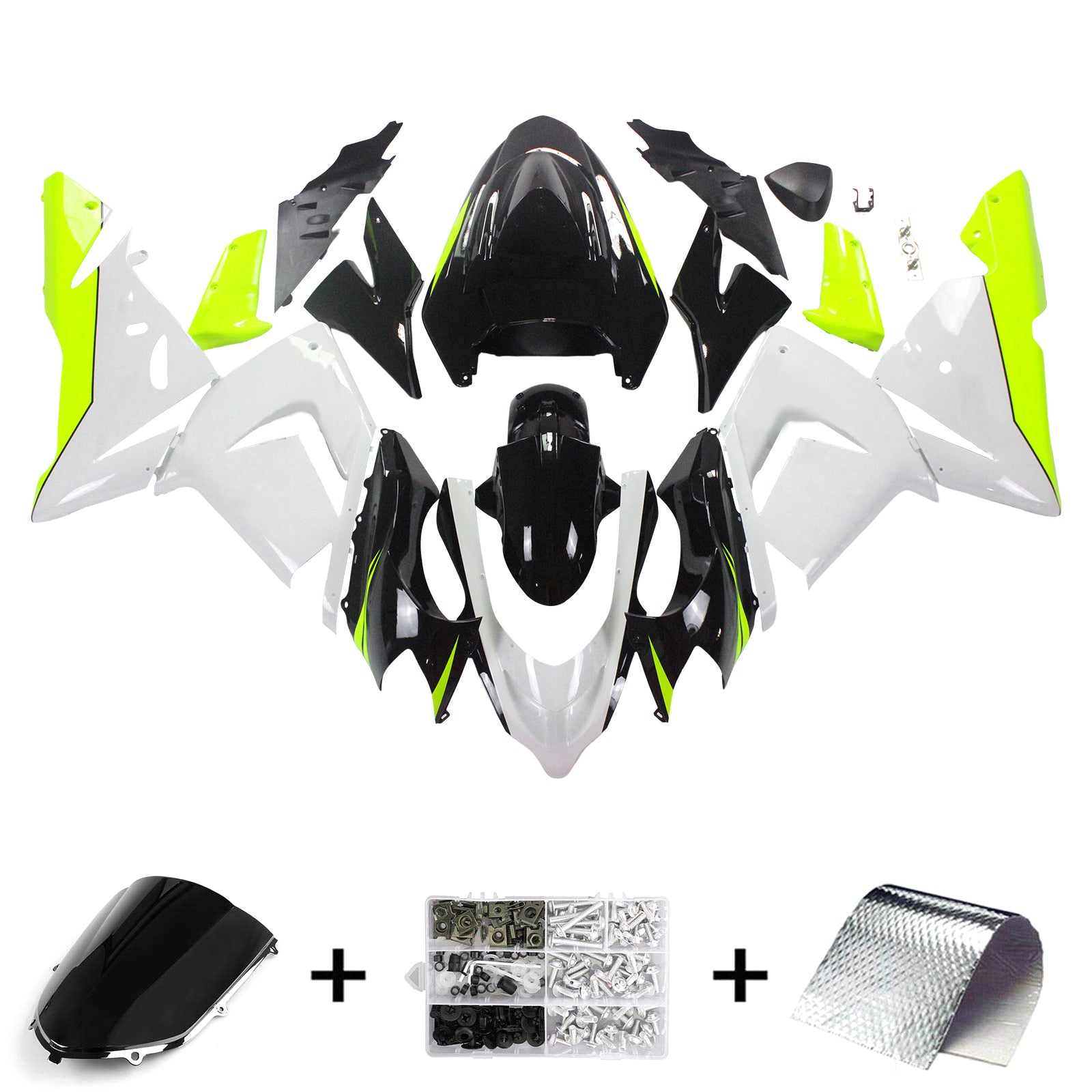 Kit de carénage Amotopart pour Kawasaki ZX10R 2004-2005 Générique