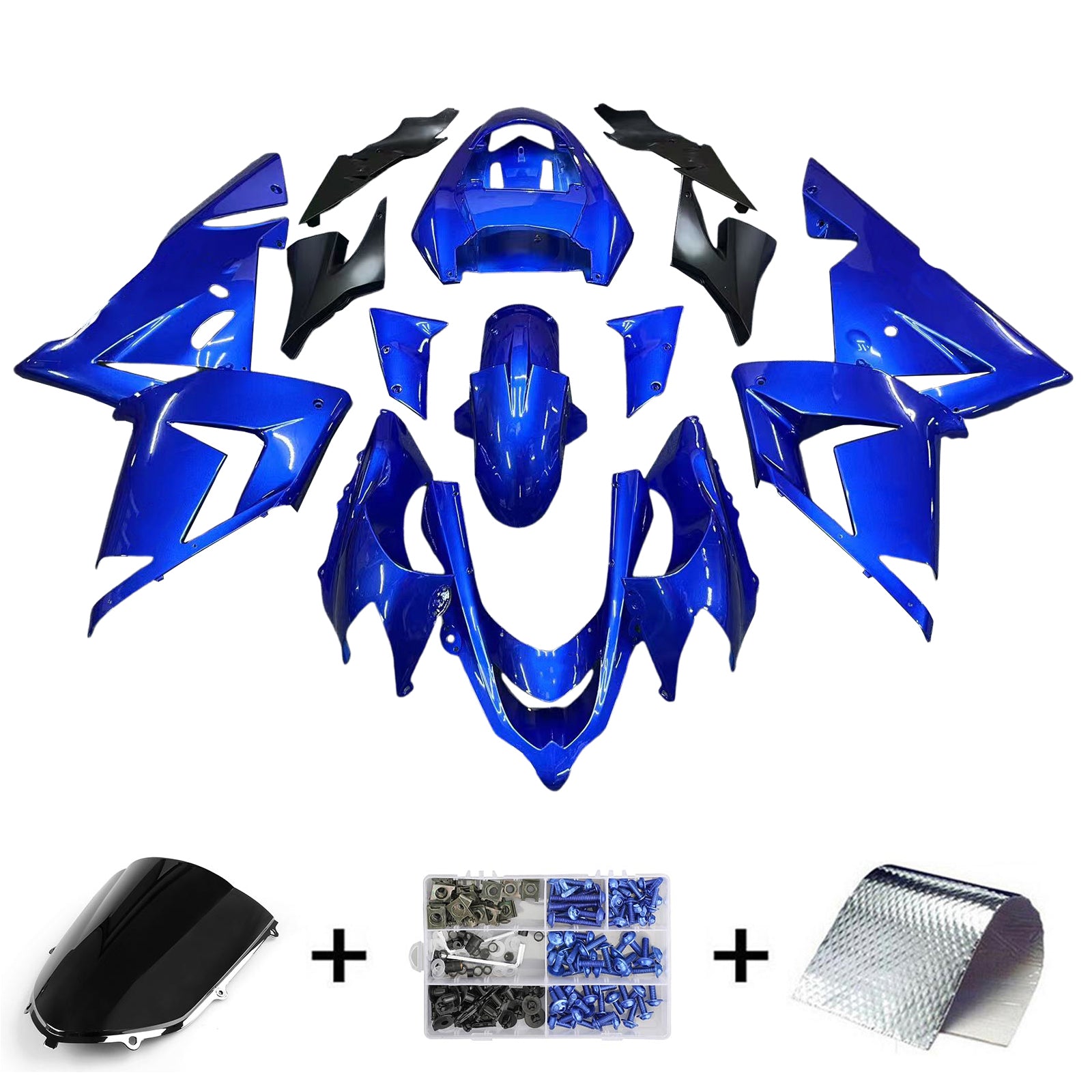 Amotopart Kawasaki ZX10R 2004-2005 Kit Carénage Carrosserie Plastique ABS