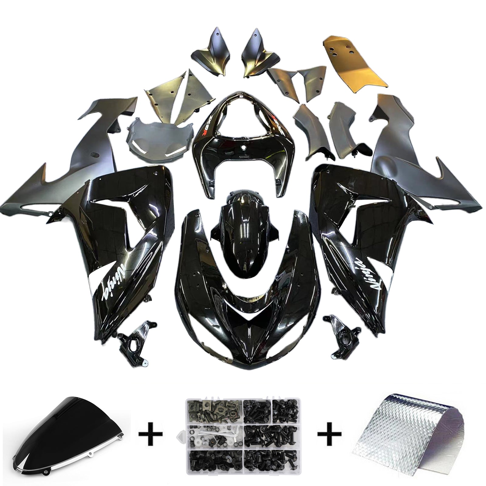 Carénages Amotopart 2006-2007 Kawasaki ZX 10R Noir Ninja Generic