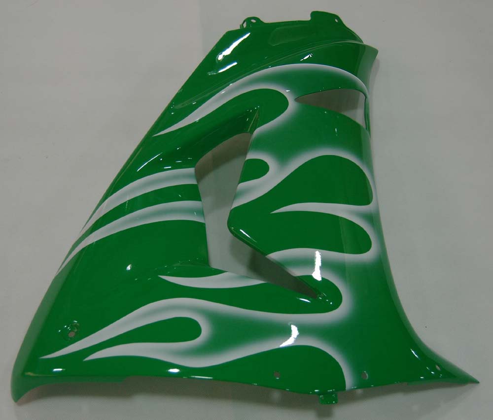 Carénages Amotopart 2006-2007 Kawasaki ZX 10R Green &amp; White Flame Ninja Generic