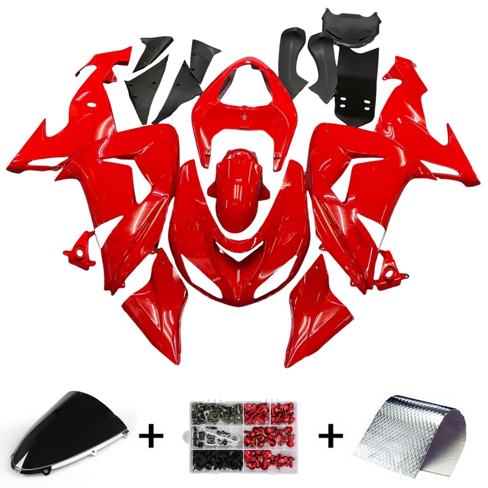 Carene Amotopart 2006-2007 Kawasaki ZX 10R Rosso Ninja Generico