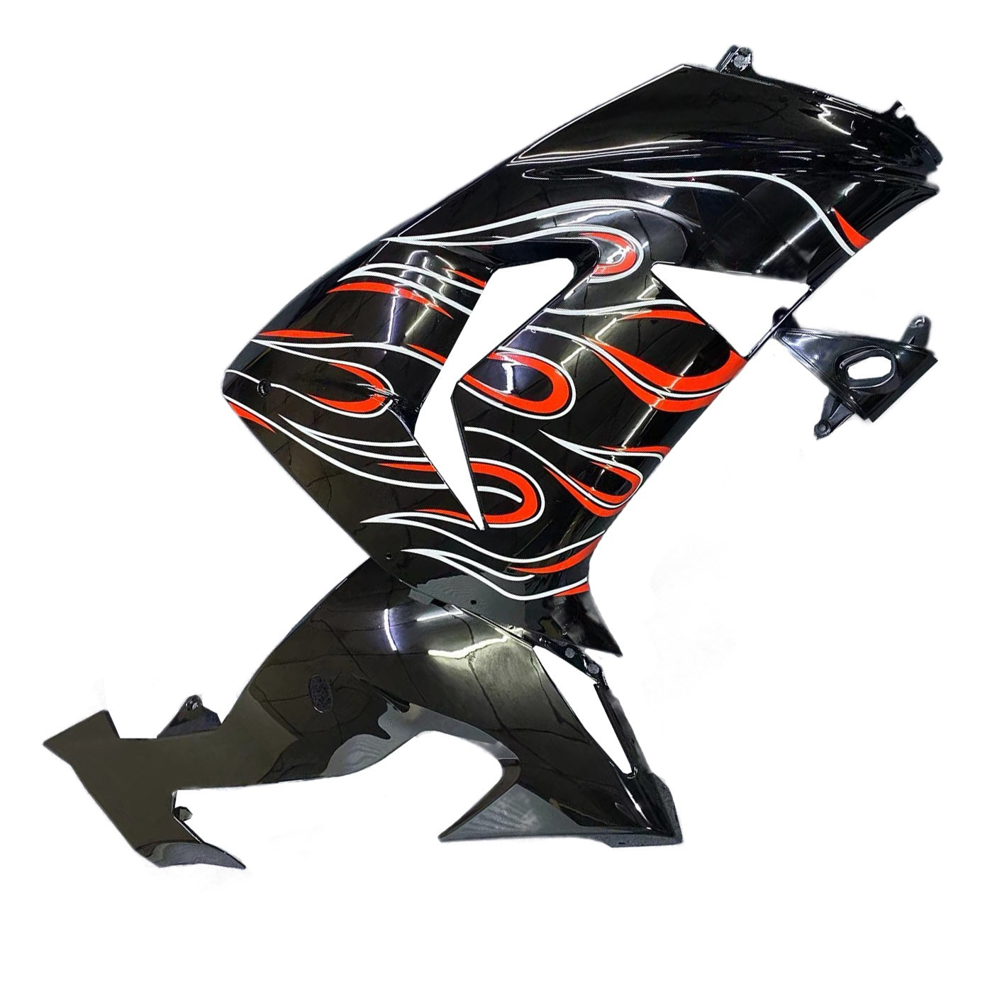 Carénages Amotopart 2006-2007 Kawasaki ZX 10R Noir Rouge Flame Generic