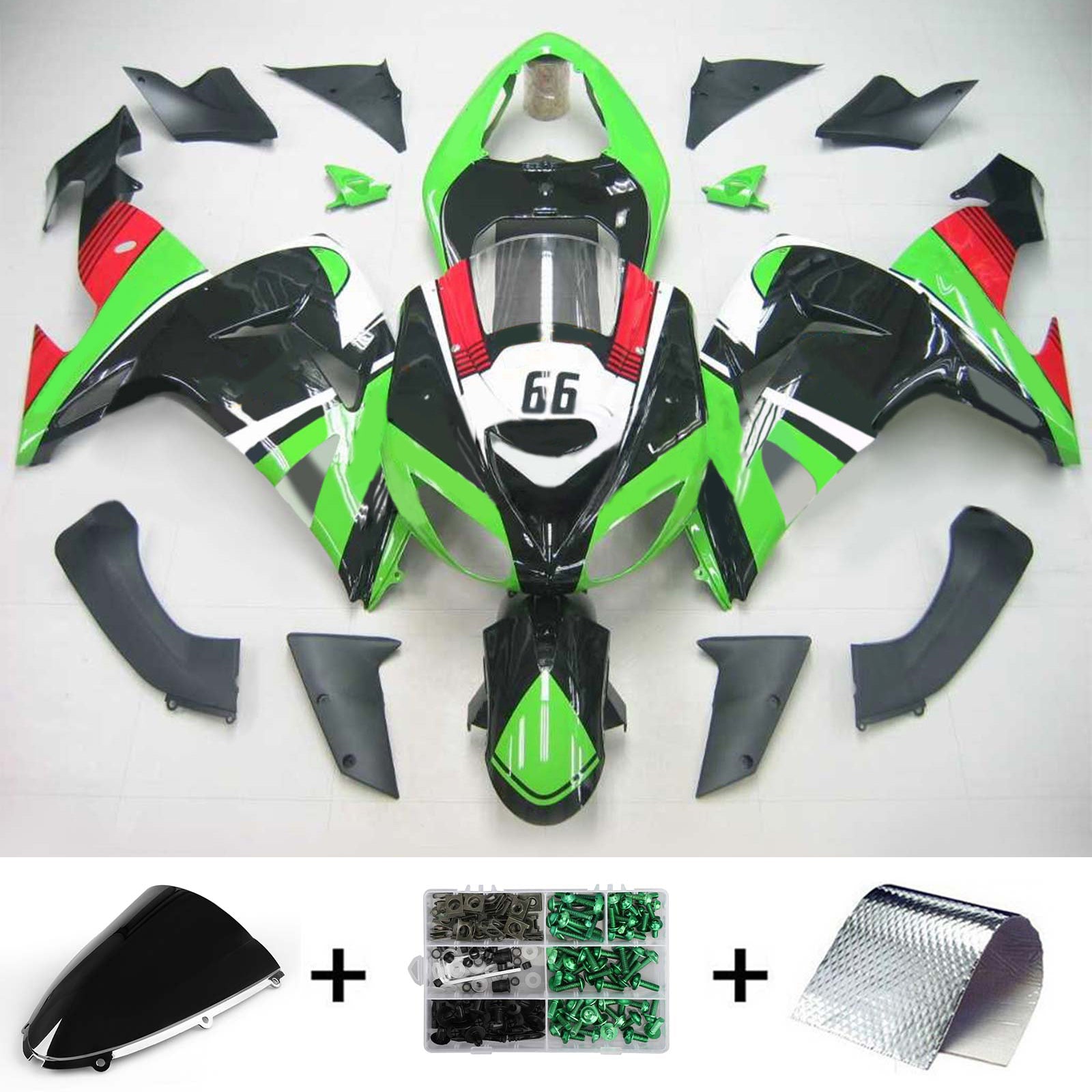 Kit de carénage Amotopart pour Kawasaki ZX10R 2006-2007 Générique