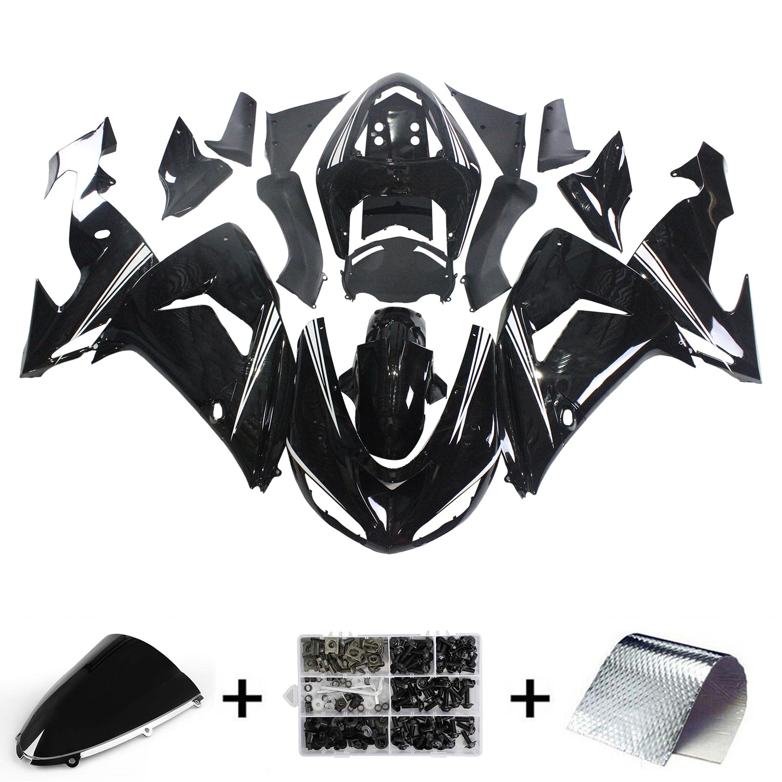 Kit de carénage Amotopart pour Kawasaki ZX10R 2006-2007 Générique