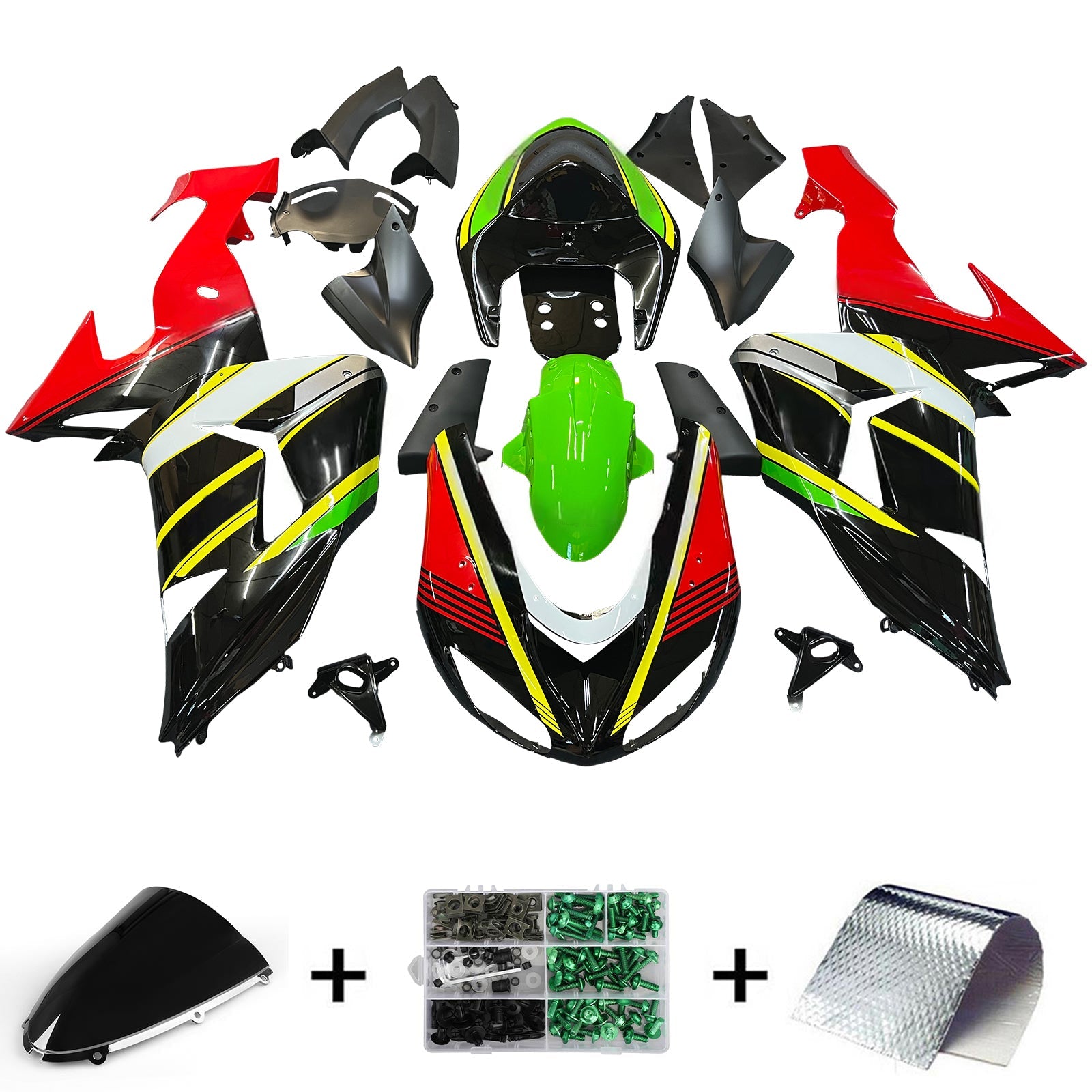Amotopart Kawasaki ZX10R 2006-2007 Kit carenatura carrozzeria in plastica ABS