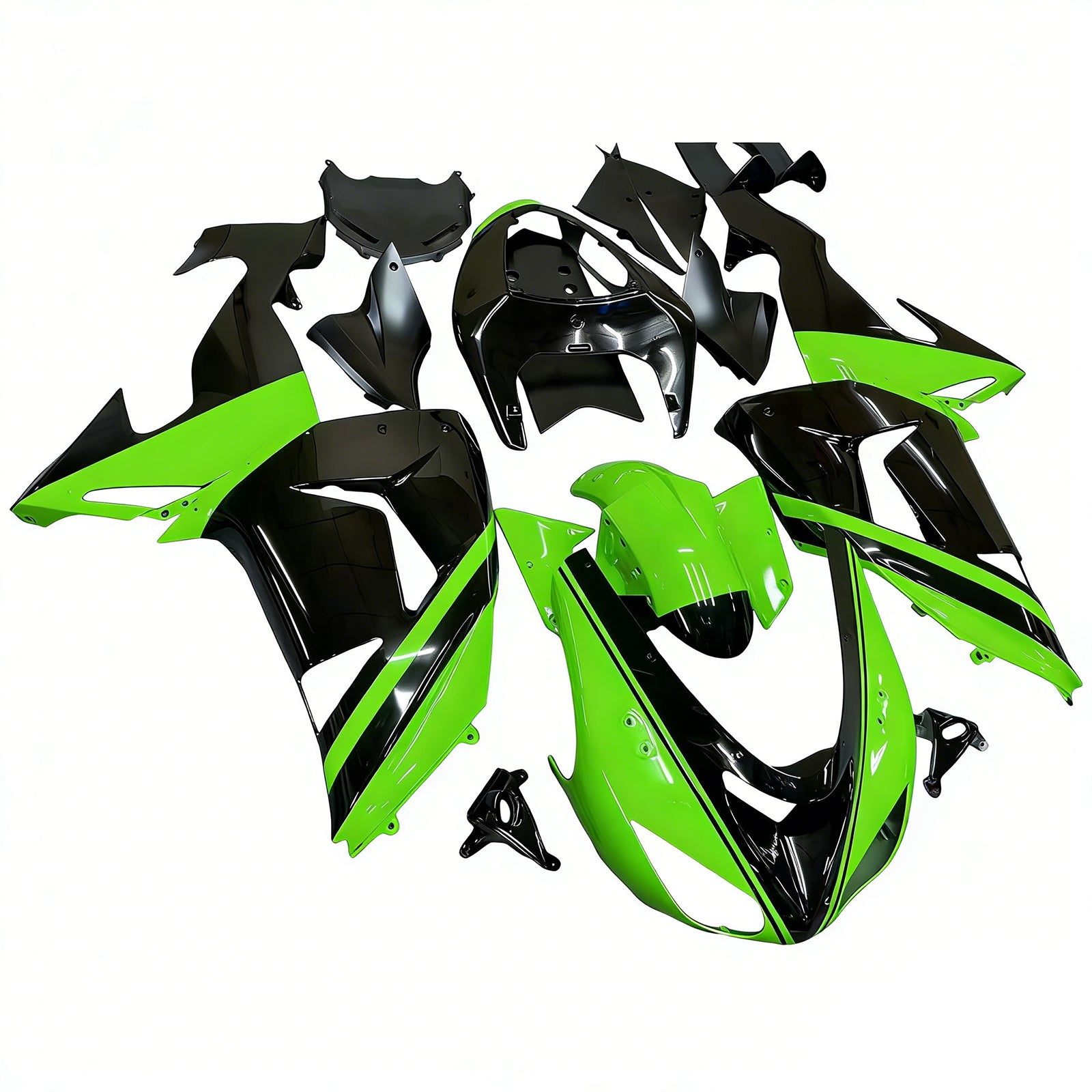 Amotopart Kawasaki ZX10R 2006-2007 Kit Carénage Carrosserie Plastique ABS