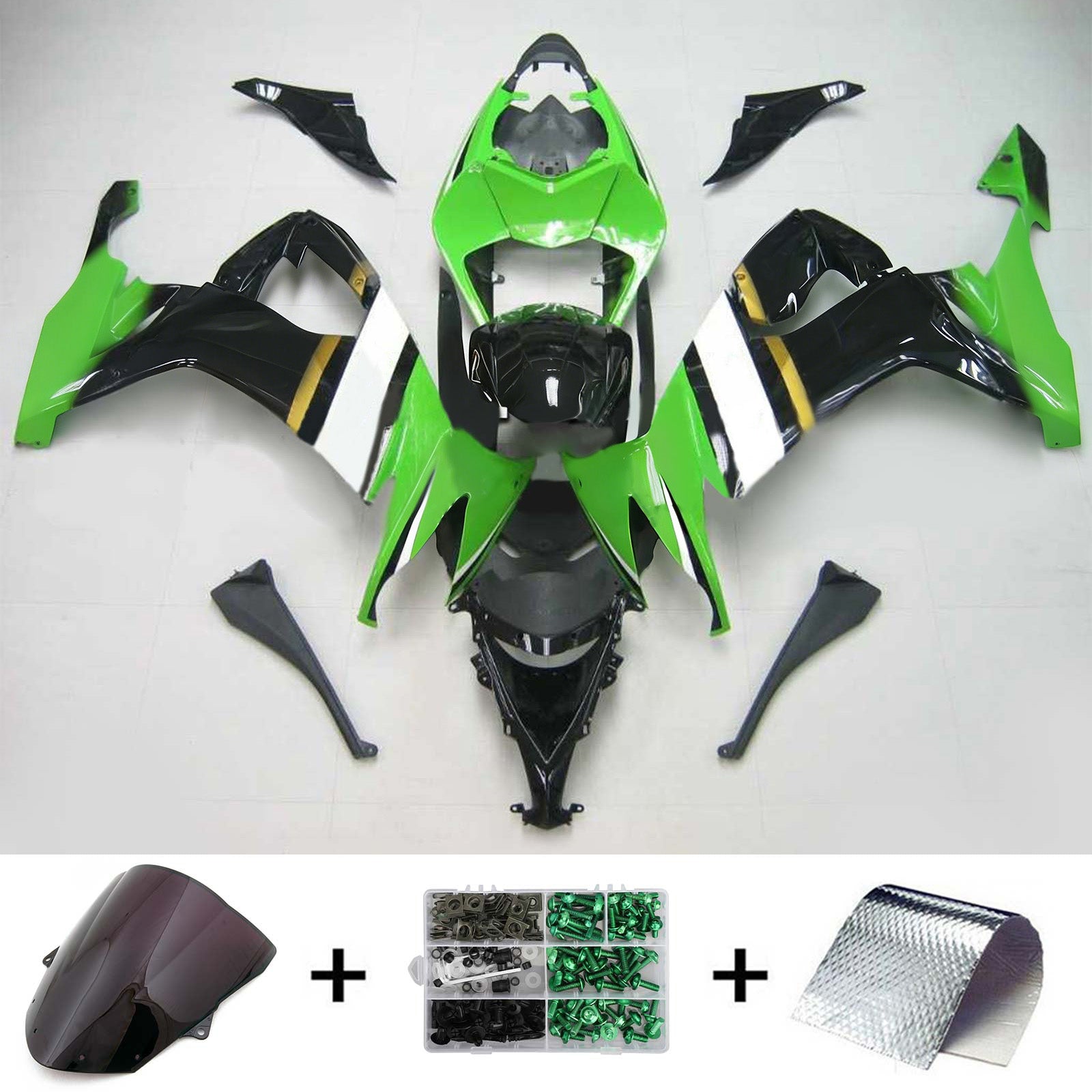 Kit de carénage Amotopart pour Kawasaki ZX10R 2008-2010 Générique