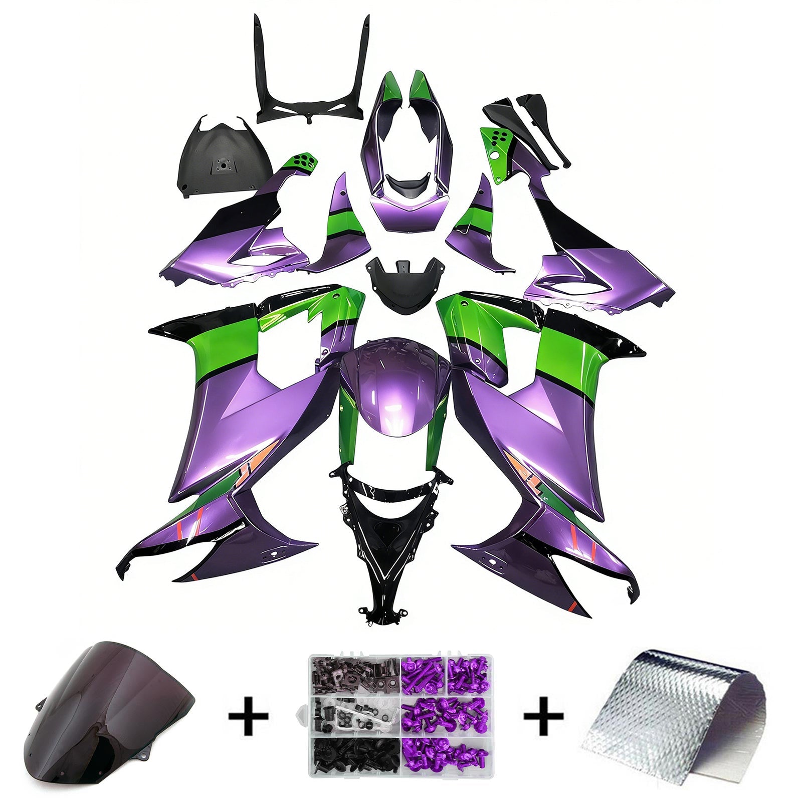 Amotopart Kawasaki ZX10R 2008-2010 kit cuadrado de plástico abdominales
