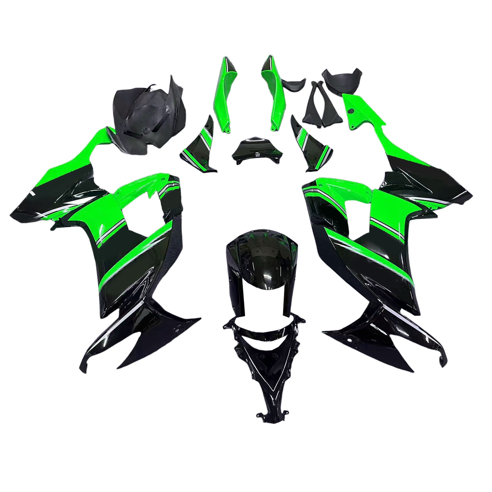 Amotopart Kawasaki ZX10R 2008-2010 Kit Carénage Carrosserie Plastique ABS