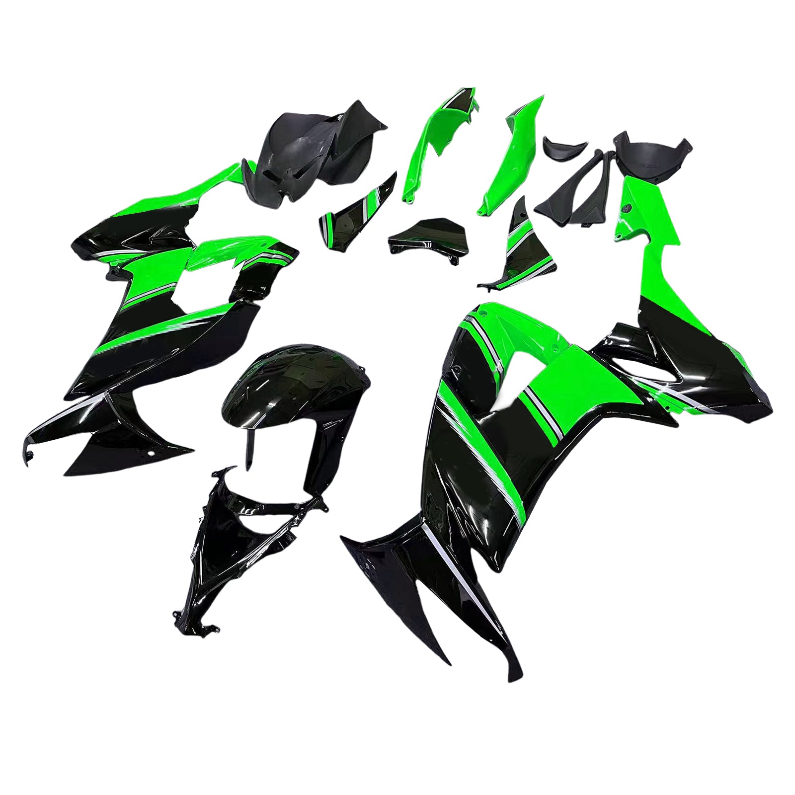 Amotopart Kawasaki ZX10R 2008-2010 Kit Carénage Carrosserie Plastique ABS