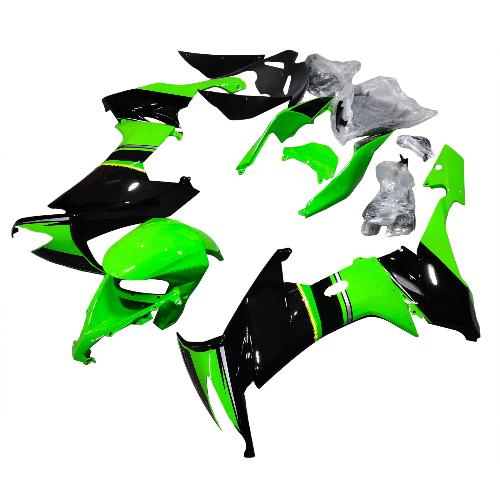 Amotopart Kawasaki ZX10R 2008-2010 Kit Carénage Carrosserie Plastique ABS
