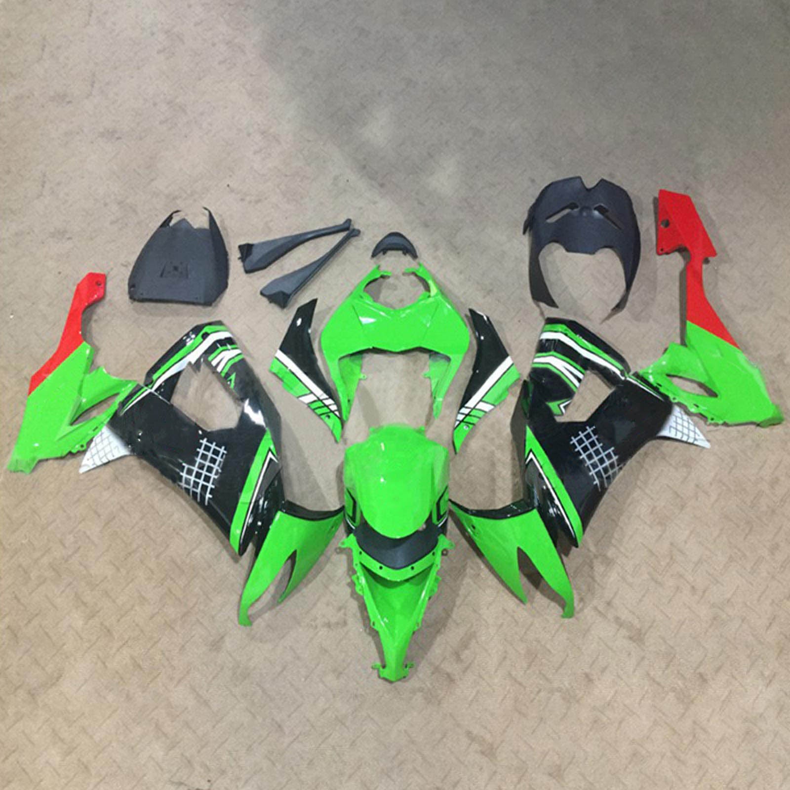 Amotopart Kawasaki ZX10R 2008-2010 Kit Carénage Carrosserie Plastique ABS
