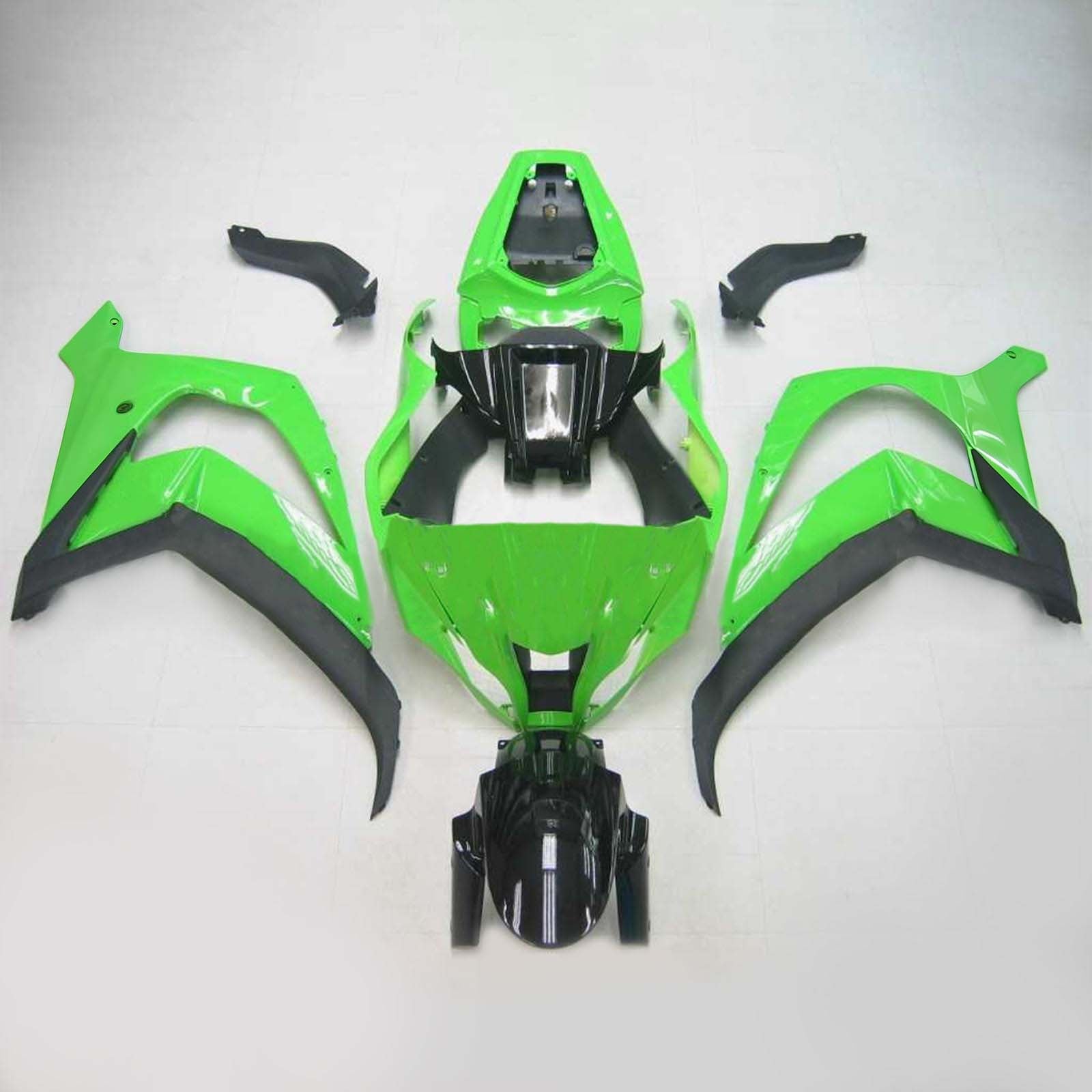 Amotopart para Ninja ZX10R 2011-2015 carenado de carrocería verde ABS plástico moldeado por inyección conjunto 5 # genérico