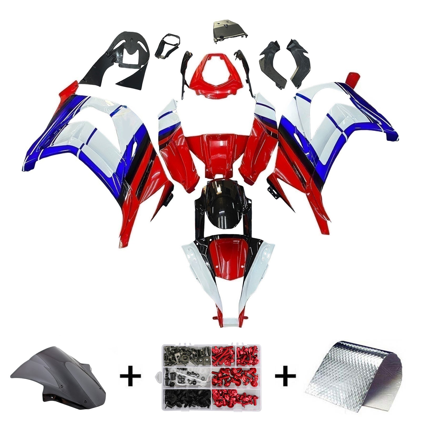 Amotopart pour Ninja ZX10R 2011-2015 rouge blanc bleu carrosserie carénage ABS moulé par Injection plastique ensemble 10 # générique