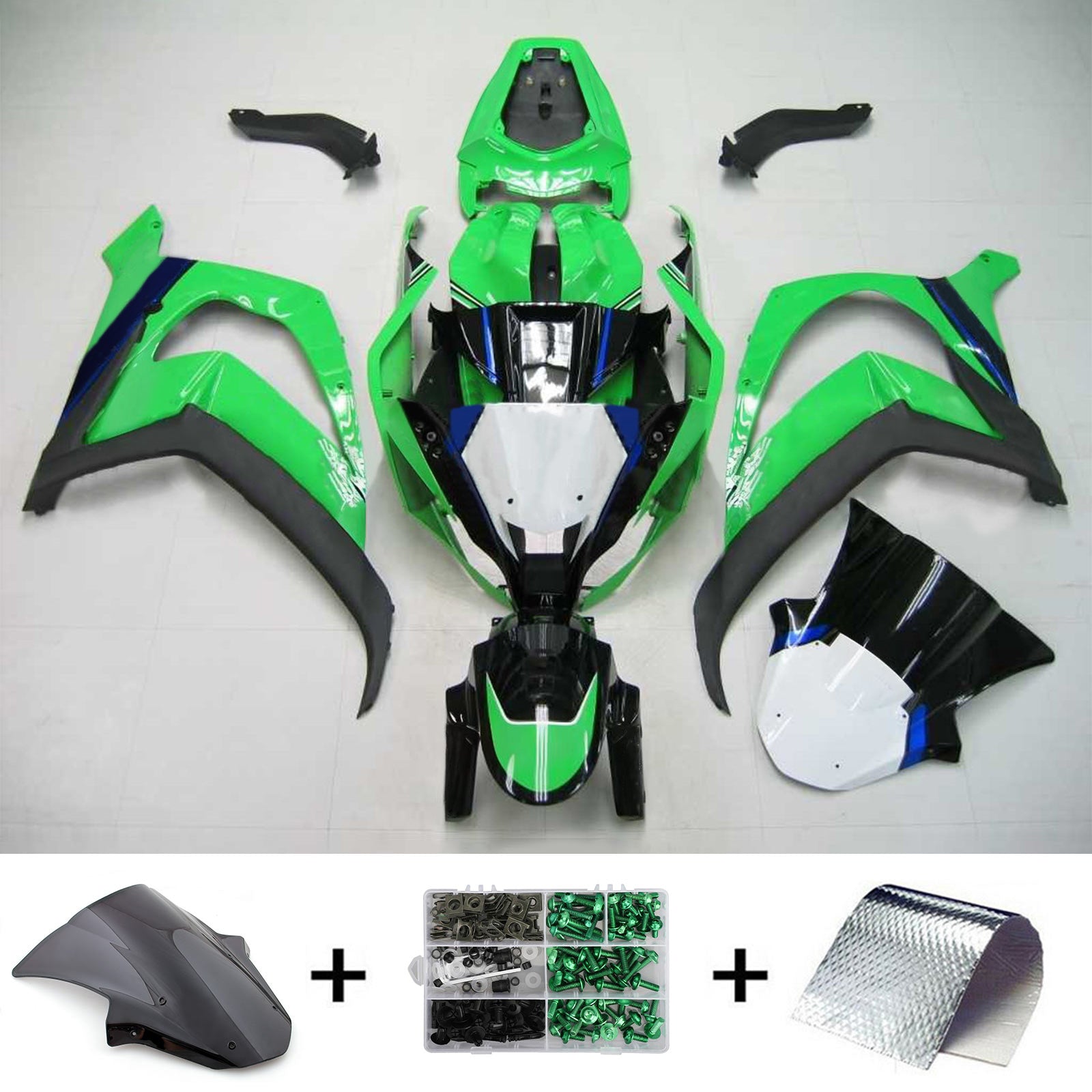 Kit de carenado de inyección de carrocería Kawasaki ZX10R 2011-2015, plástico Abs equipado
