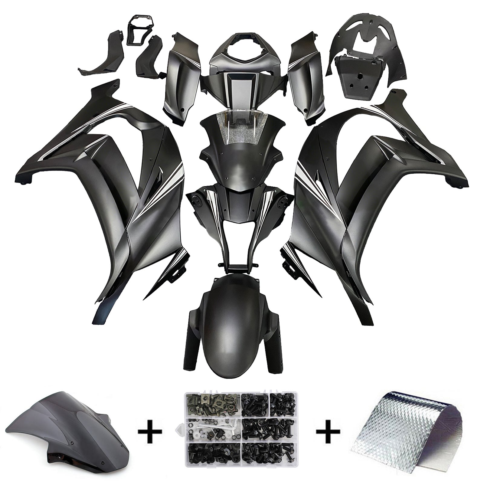 2011-2015 Kawasaki ZX10R päällirakenteen ruiskutussuojaussarja Abs Muovi asennettu