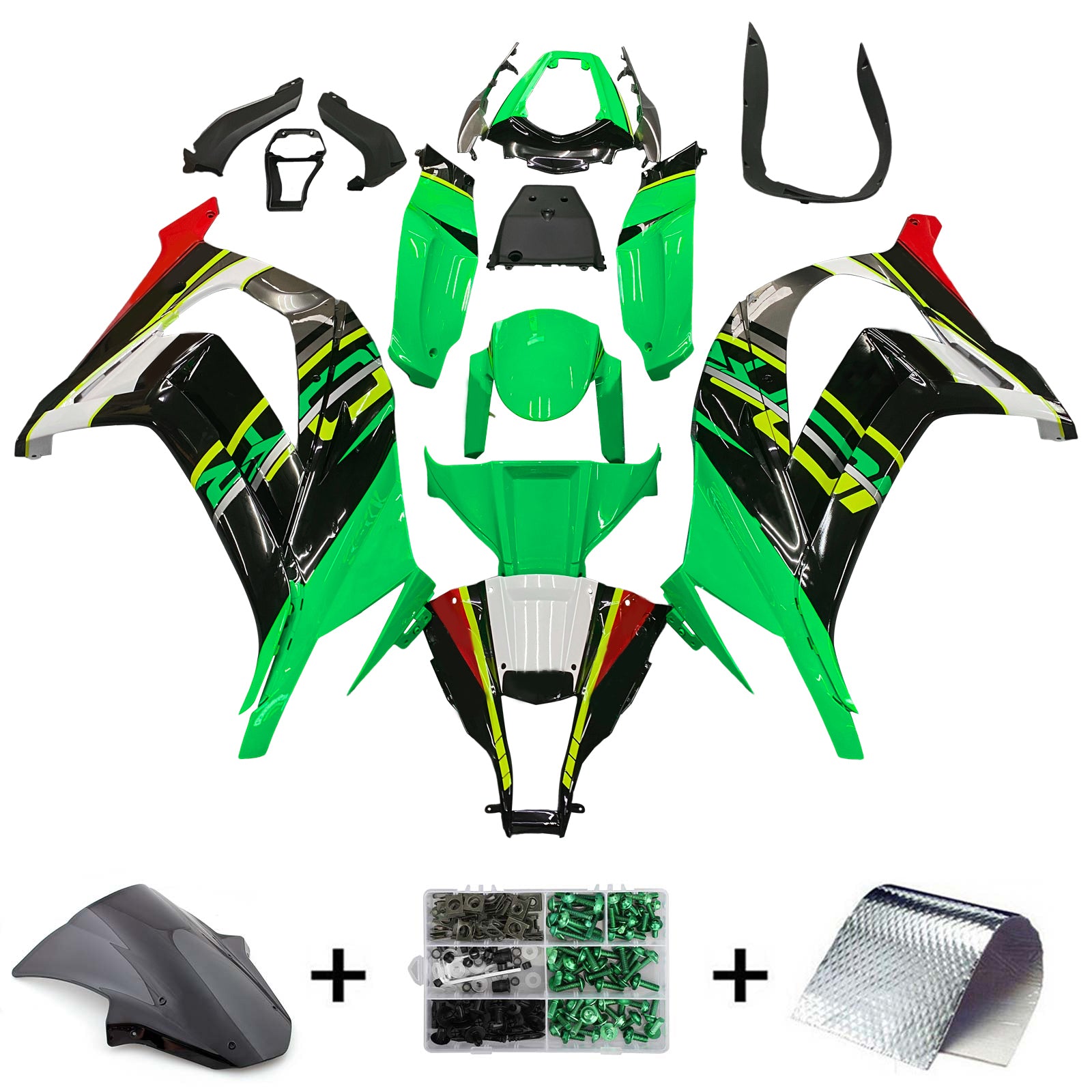 2011-2015 Kawasaki ZX10R Injectie-kit van carrosserie-buikspieren in aangepast plastic