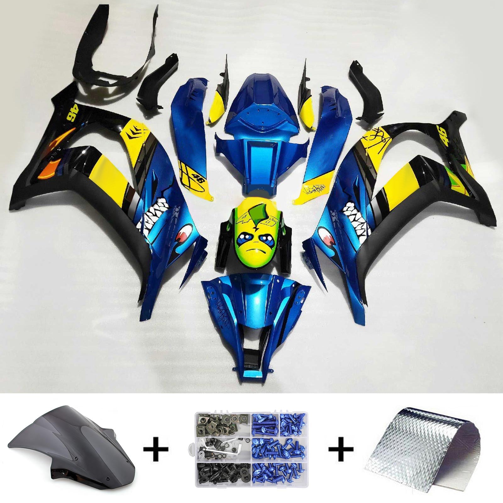 Amotopart Kawasaki ZX10R 2011-2015 ABS muovinen korin suojasarja
