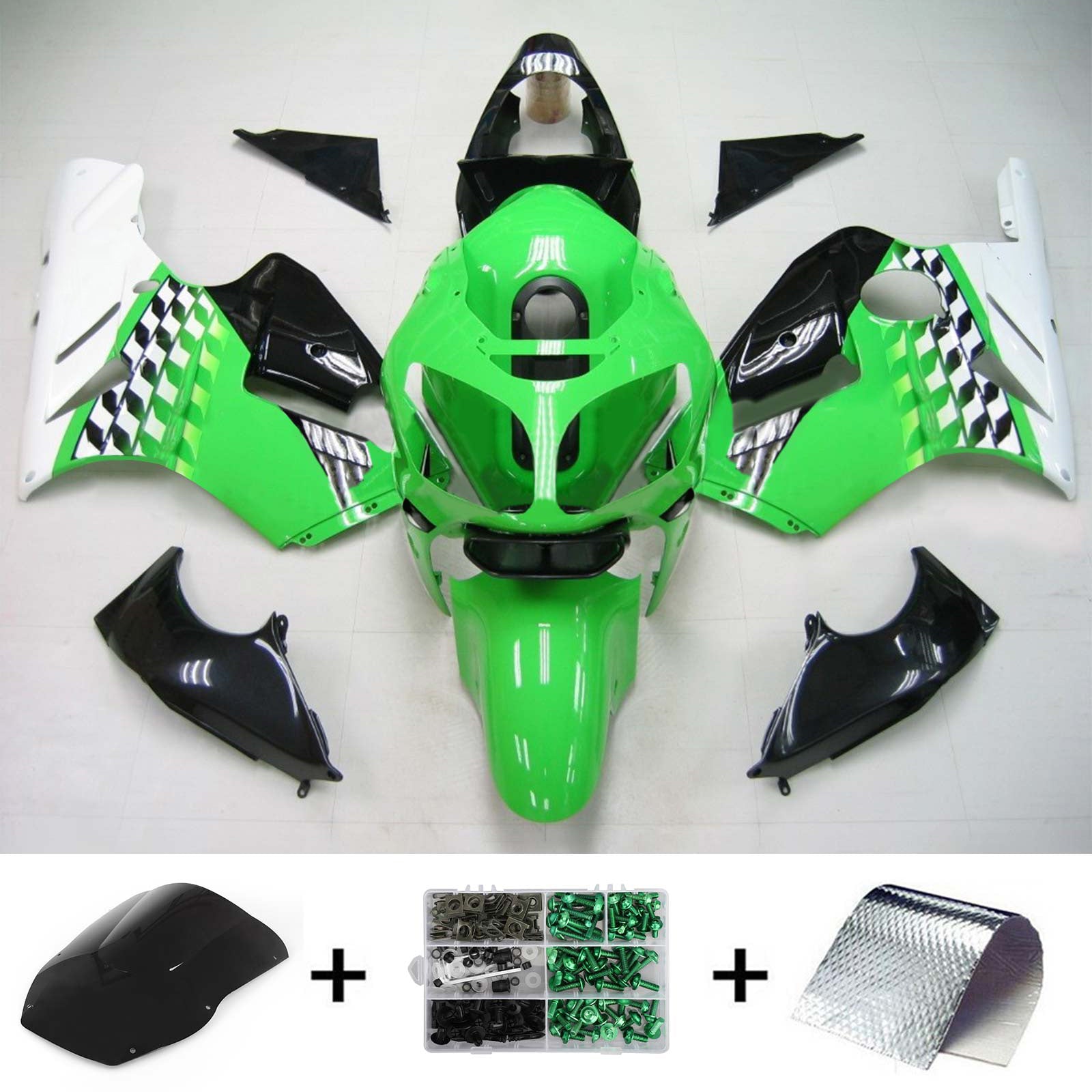 2000-2001 Kawasaki ZX12R ABS muovinen korin ruiskutussuojasarja sopii