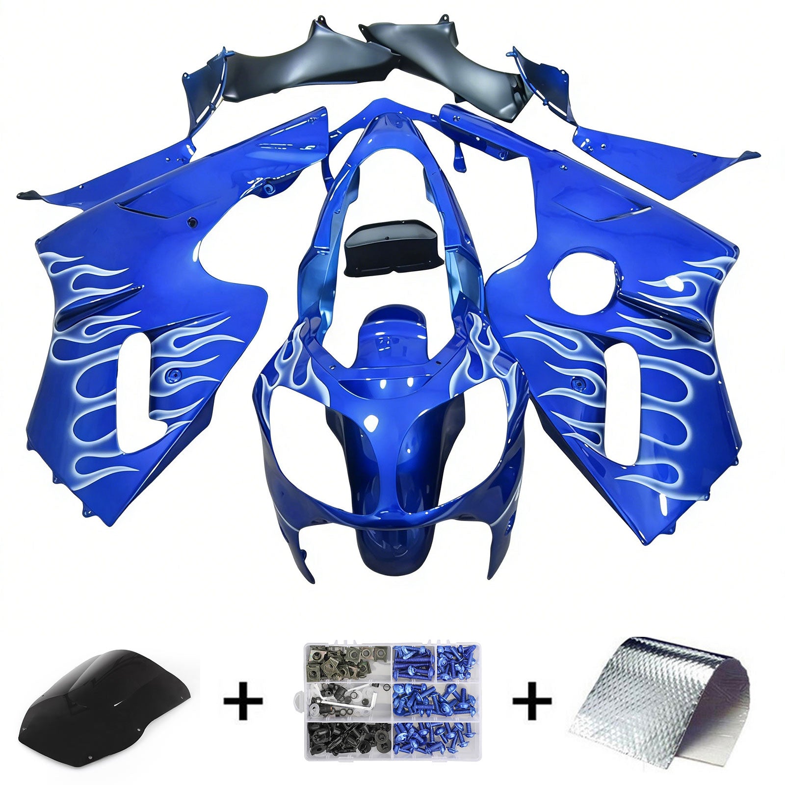 2000-2001 Kawasaki ZX12R Kit de carénage d'injection carrosserie plastique ABS