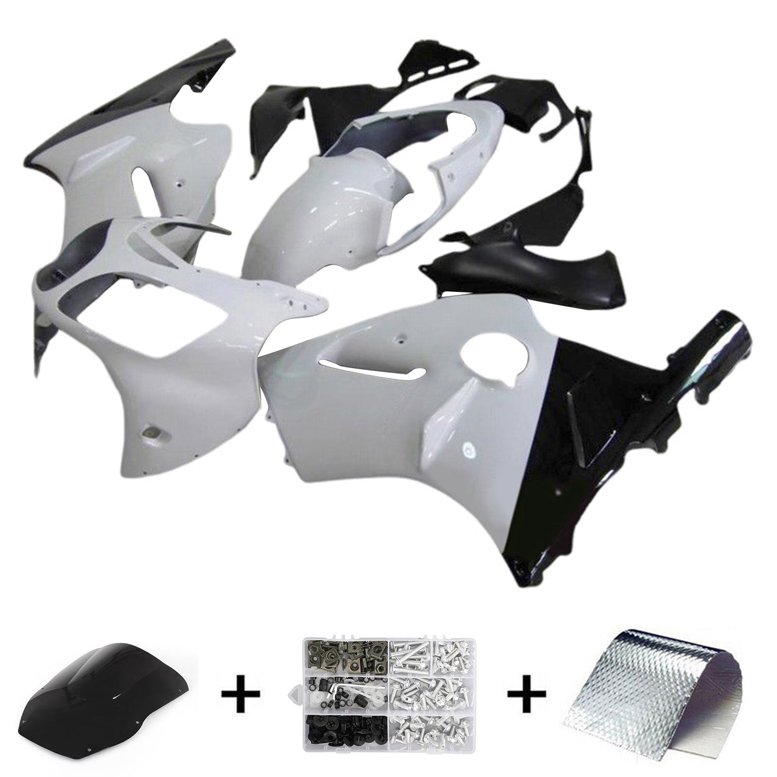 2000-2001 Kawasaki ZX12R Kit de carénage d'injection carrosserie plastique ABS