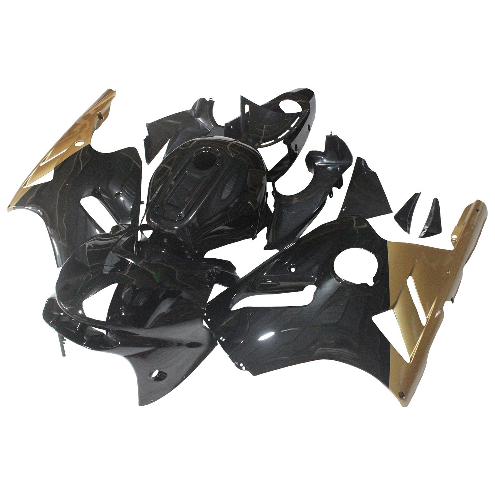 Amotopart Carénages Kawasaki ZX12R Ninja Noir &amp; Or ZX12R (2002-2005) Générique