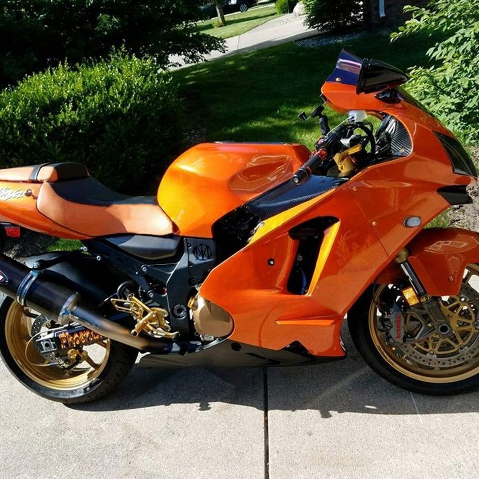 Kit de carenado de inyección, carrocería de plástico ABS apto para Kawasaki ZX12R 2002-2005