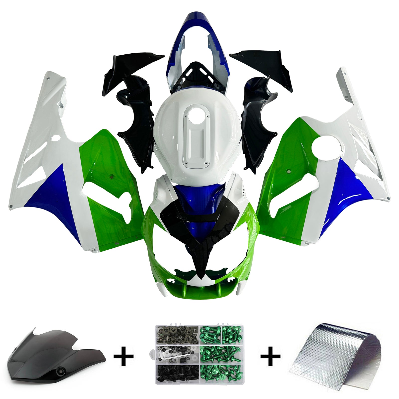 Kit carena iniezione carrozzeria in plastica ABS adatta per Kawasaki ZX12R 2002-2005