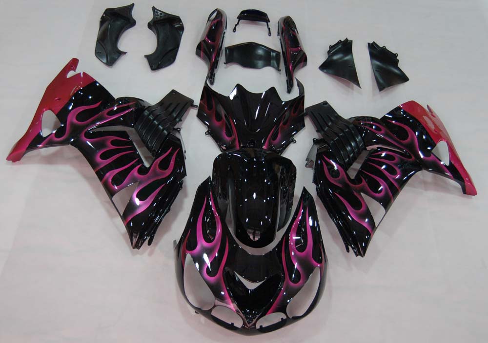 Amotopart pour Ninja ZX14R 2006-2011 carénage de carrosserie noir et violet ensemble de plastiques moulés par Injection ABS 4 # générique