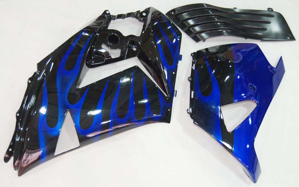Amotopart pour Ninja ZX14R 2006-2011 noir et bleu flamme carrosserie carénage ABS moulé par Injection plastique ensemble 5 # générique