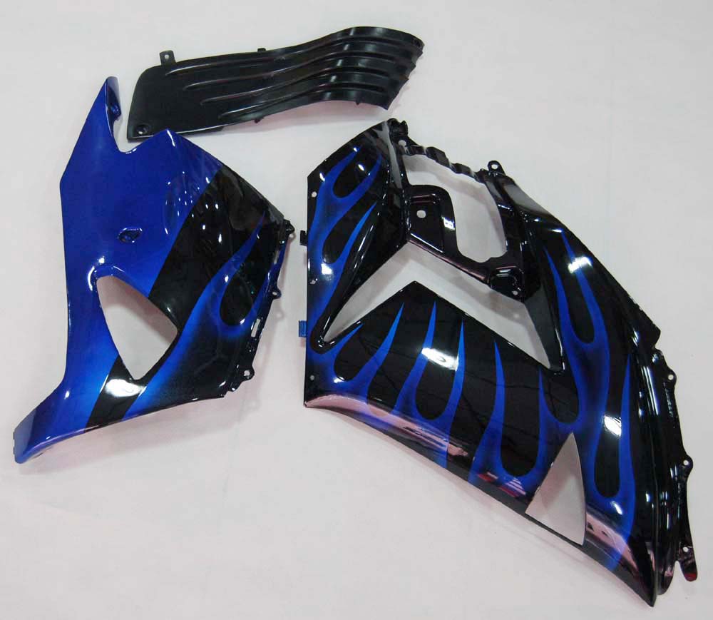 Amotopart pour Ninja ZX14R 2006-2011 noir et bleu flamme carrosserie carénage ABS moulé par Injection plastique ensemble 5 # générique