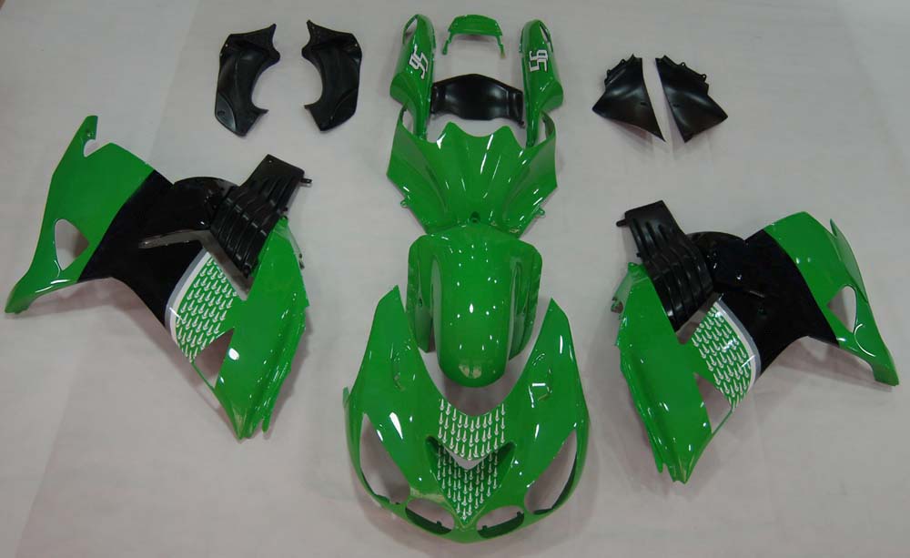 Carene Amotopart 2006-2011 Kawasaki ZX14R Verde Nero No.56 Nakano Generico