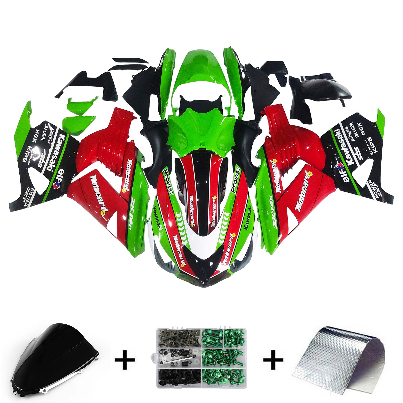 Amotopart Kawasaki ZX14R 2006-2011 ABS kunststof carrosseriekuipset