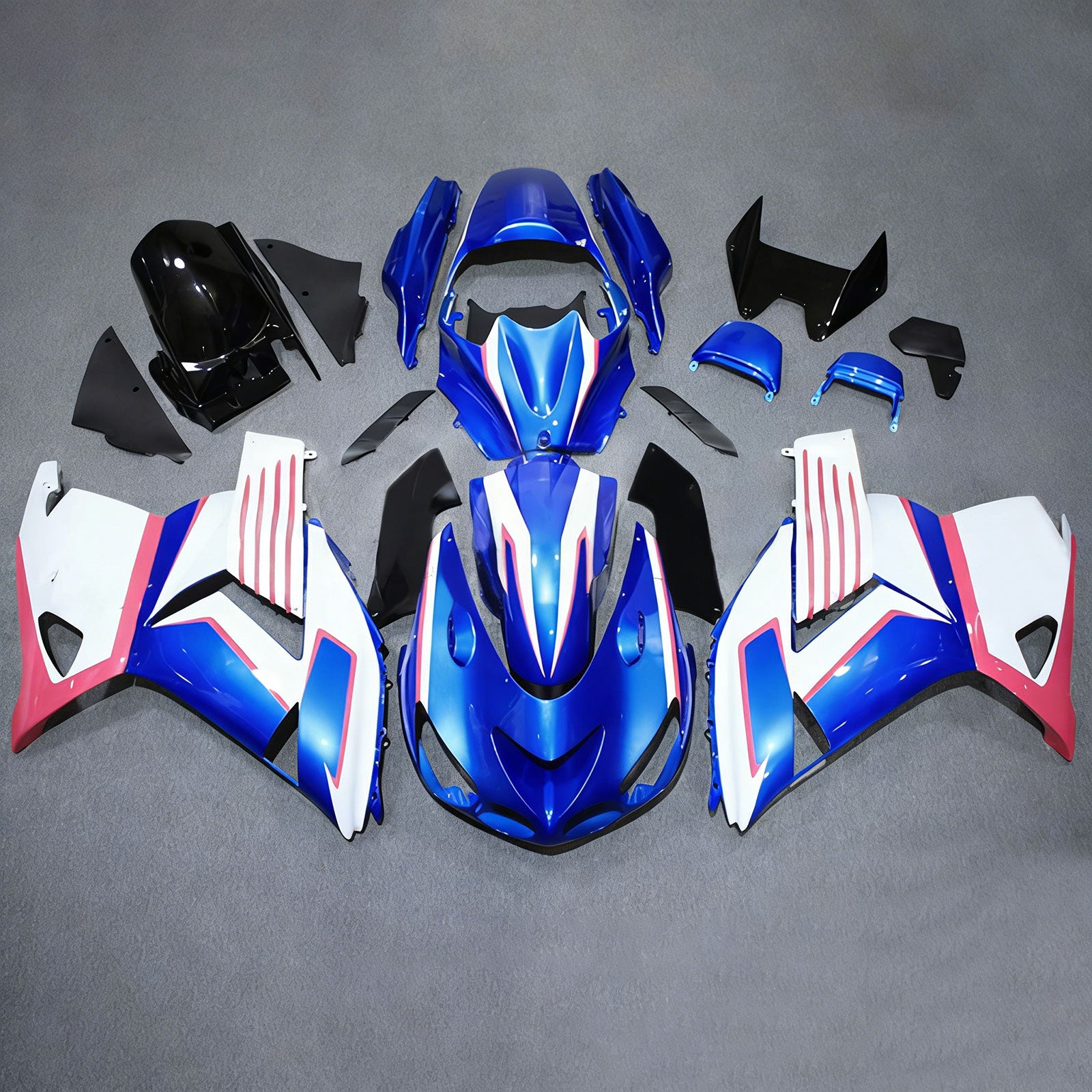 Amotopart Kawasaki ZX14R 2006-2011 Kit Carénage Carrosserie Plastique ABS