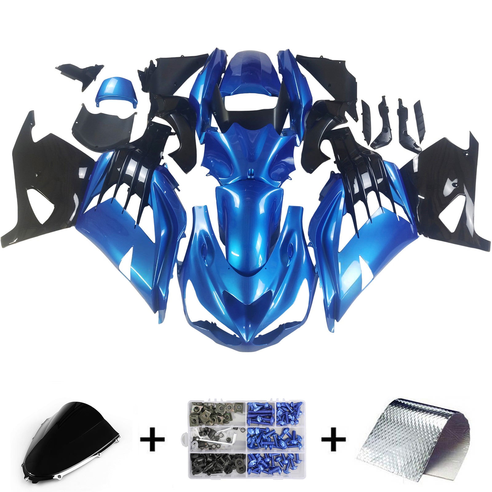 Plastikowe owiewki Amotopart 2012-2021 Kawasaki ZX14R Ninja Blue Generic