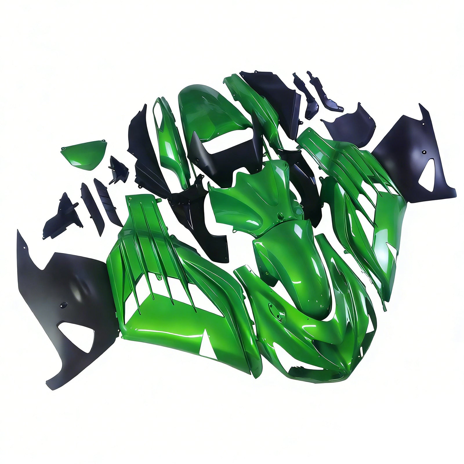 Amotopart pour Ninja ZX14R 2012-2021 carénage de carrosserie vert ABS moulé par Injection plastique ensemble 6 # générique