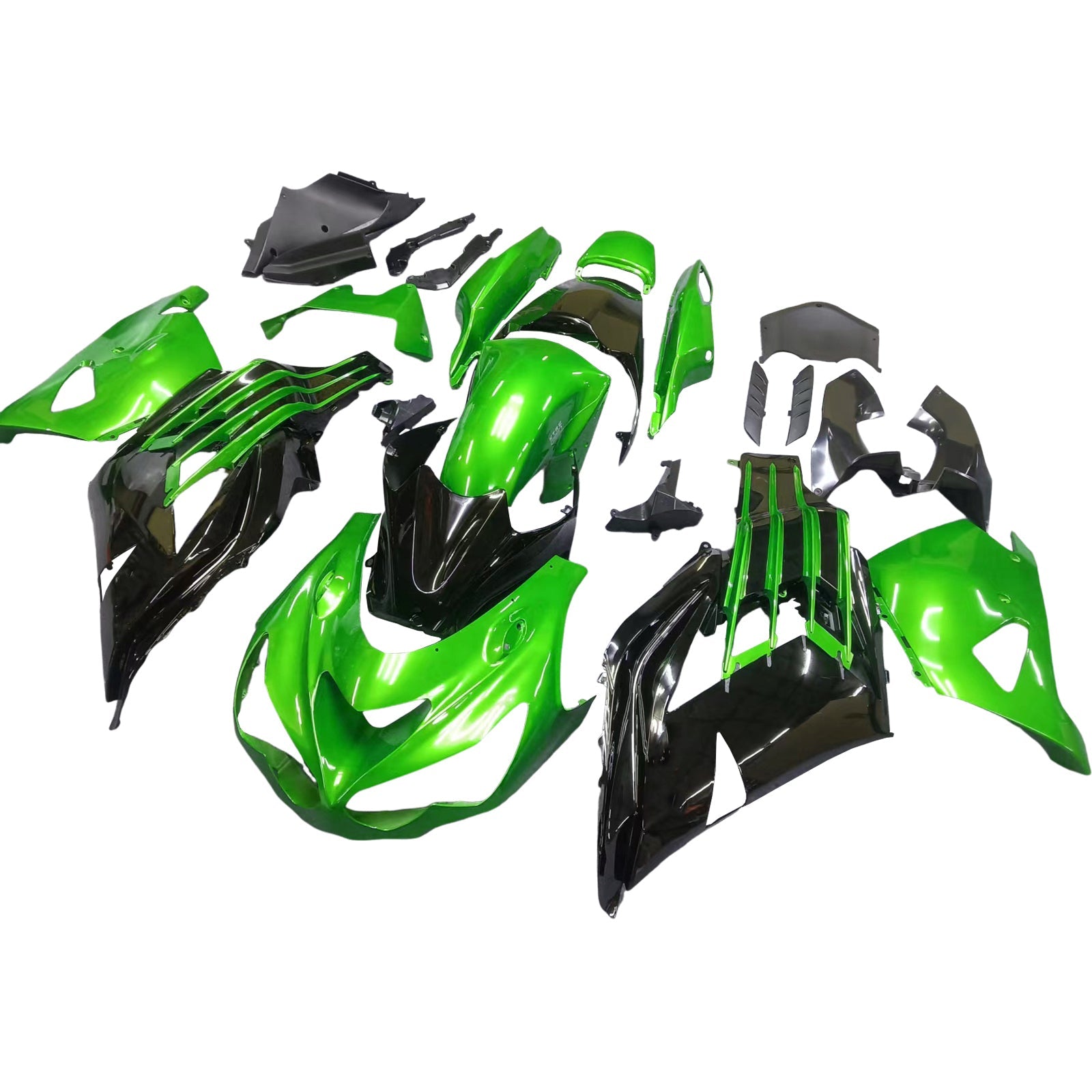Amotopart pour Ninja ZX14R 2012-2021 vert noir carrosserie carénage ABS moulé par Injection plastique ensemble 10 # générique