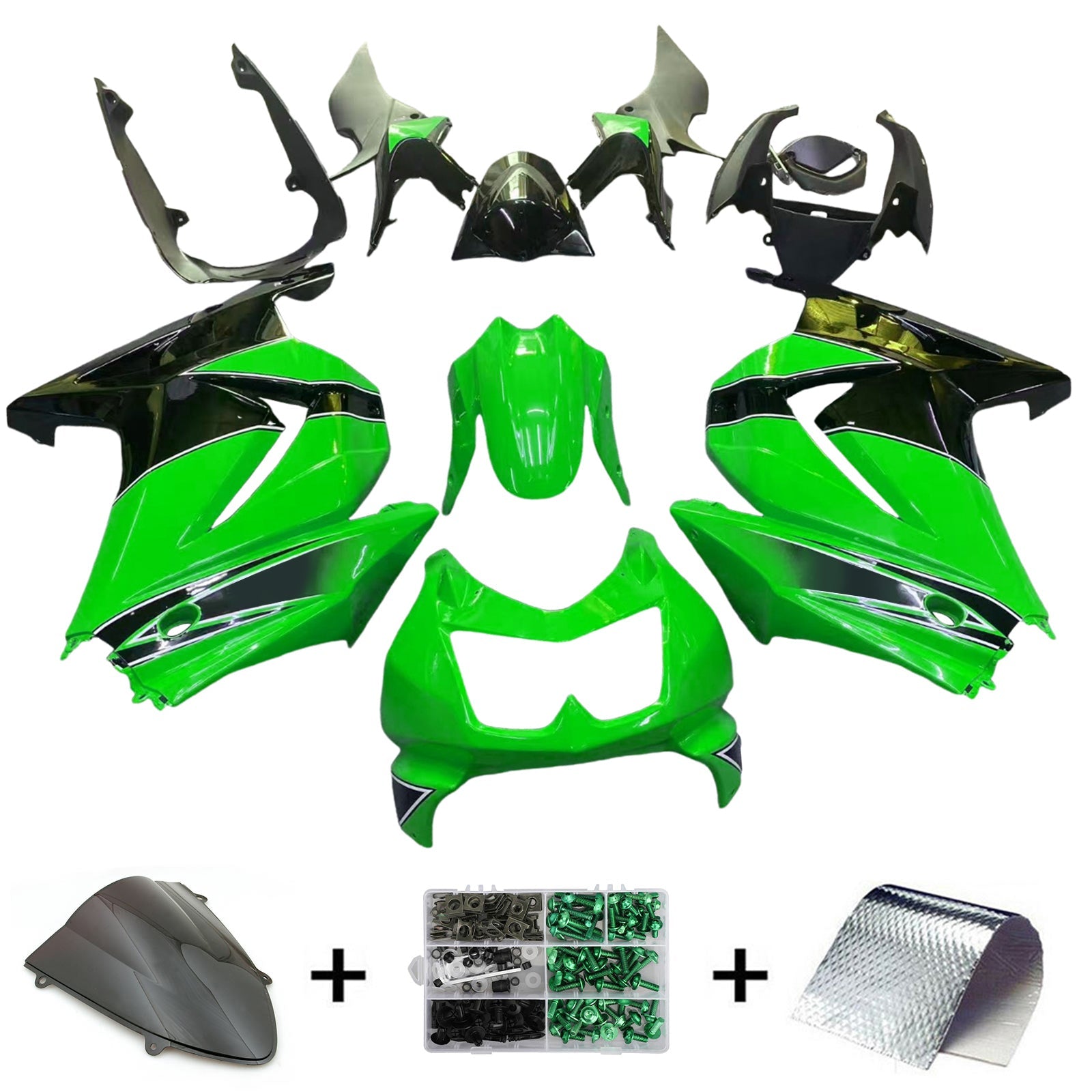Kit de carénage par injection , carrosserie en plastique ABS Pour Kawasaki EX250/Ninja250R 2008-2012
