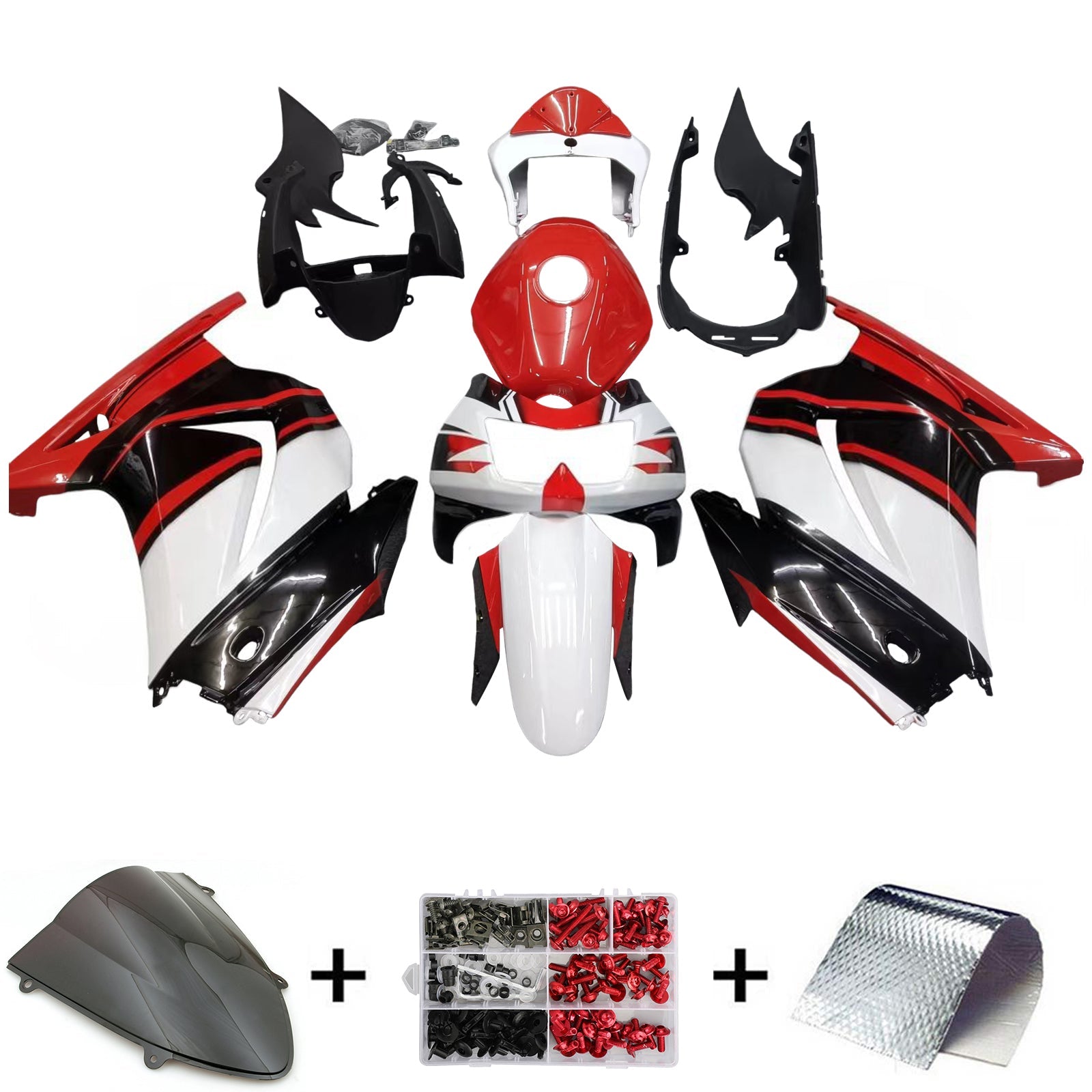 Kit de carénage injecté en plastique ABS pour Kawasaki EX250 Ninja250R 2008-2012