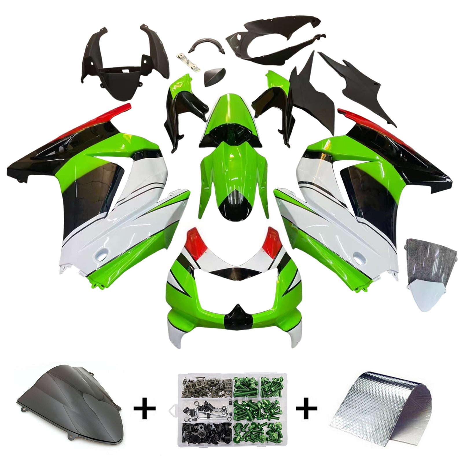 Kit de carénage d'injection Kawasaki EX250 Ninja250R, carrosserie en plastique, 2008 – 2012