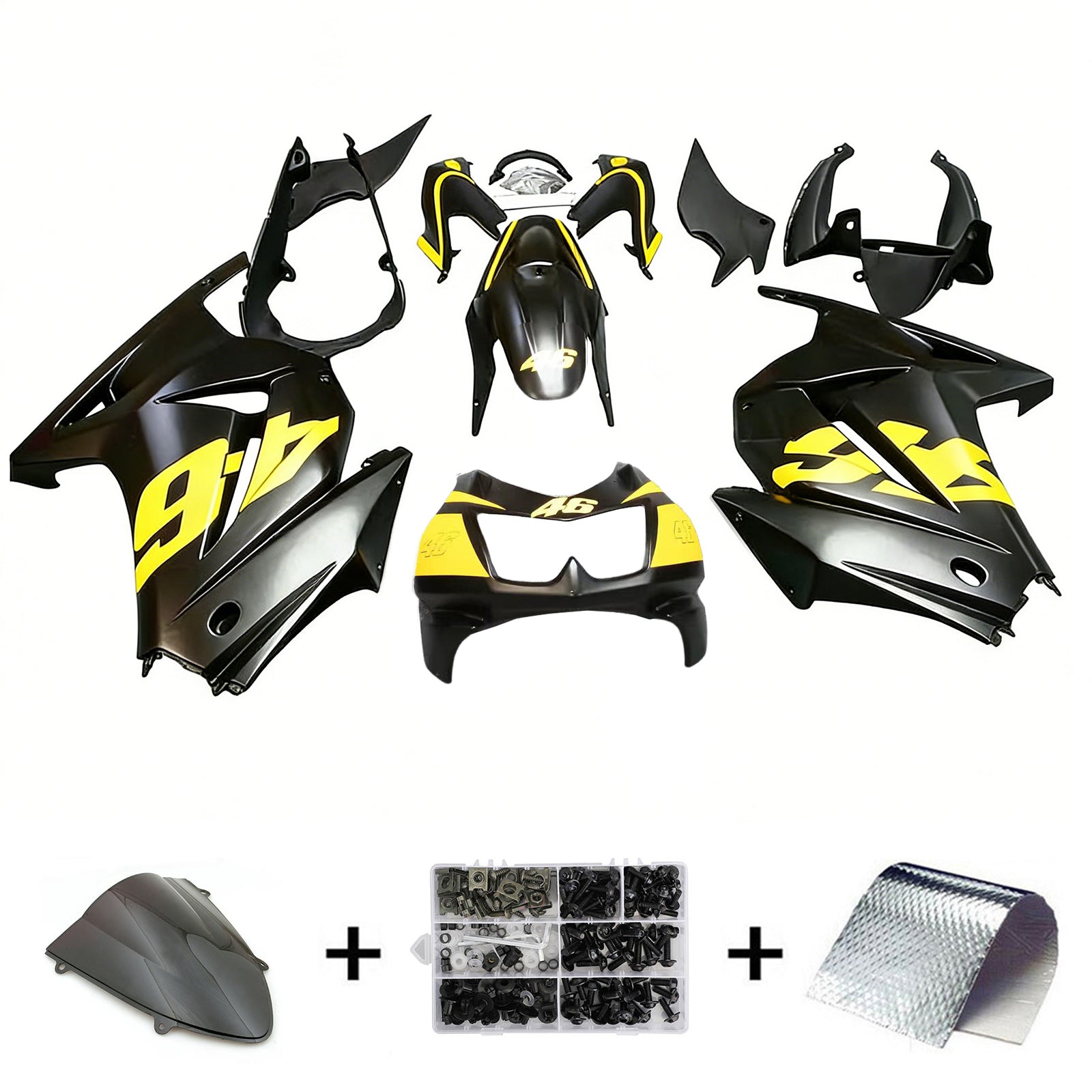 Kit de carénage d'injection Kawasaki EX250 Ninja250R 2008-2012, carrosserie en plastique ABS