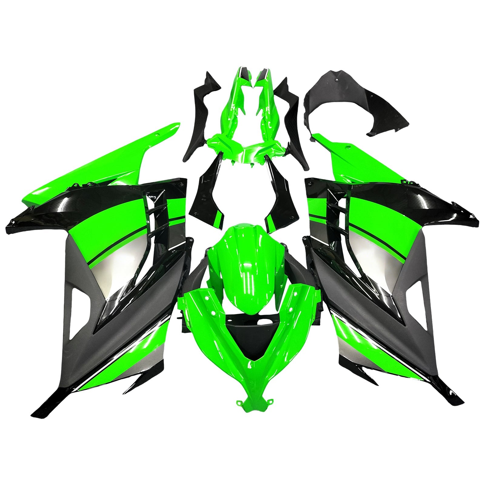 Amotopart Carénages 2013-2017 Plastiques Kawasaki Ninja 300R EX300R Vert Noir Ninja Generic