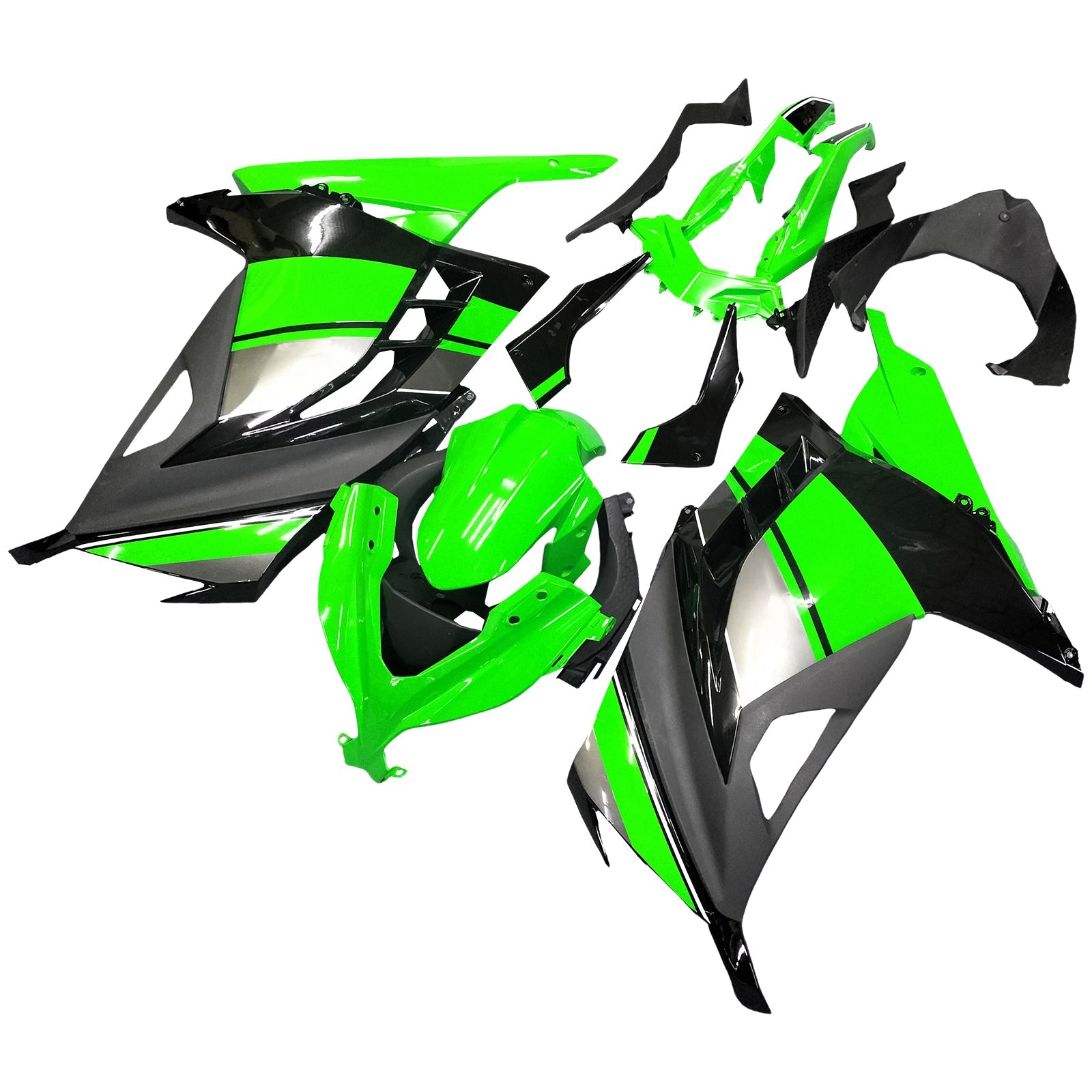 Amotopart Carene 2013-2017 Plastiche Kawasaki Ninja 300R EX300R Verde Nero Ninja Generico