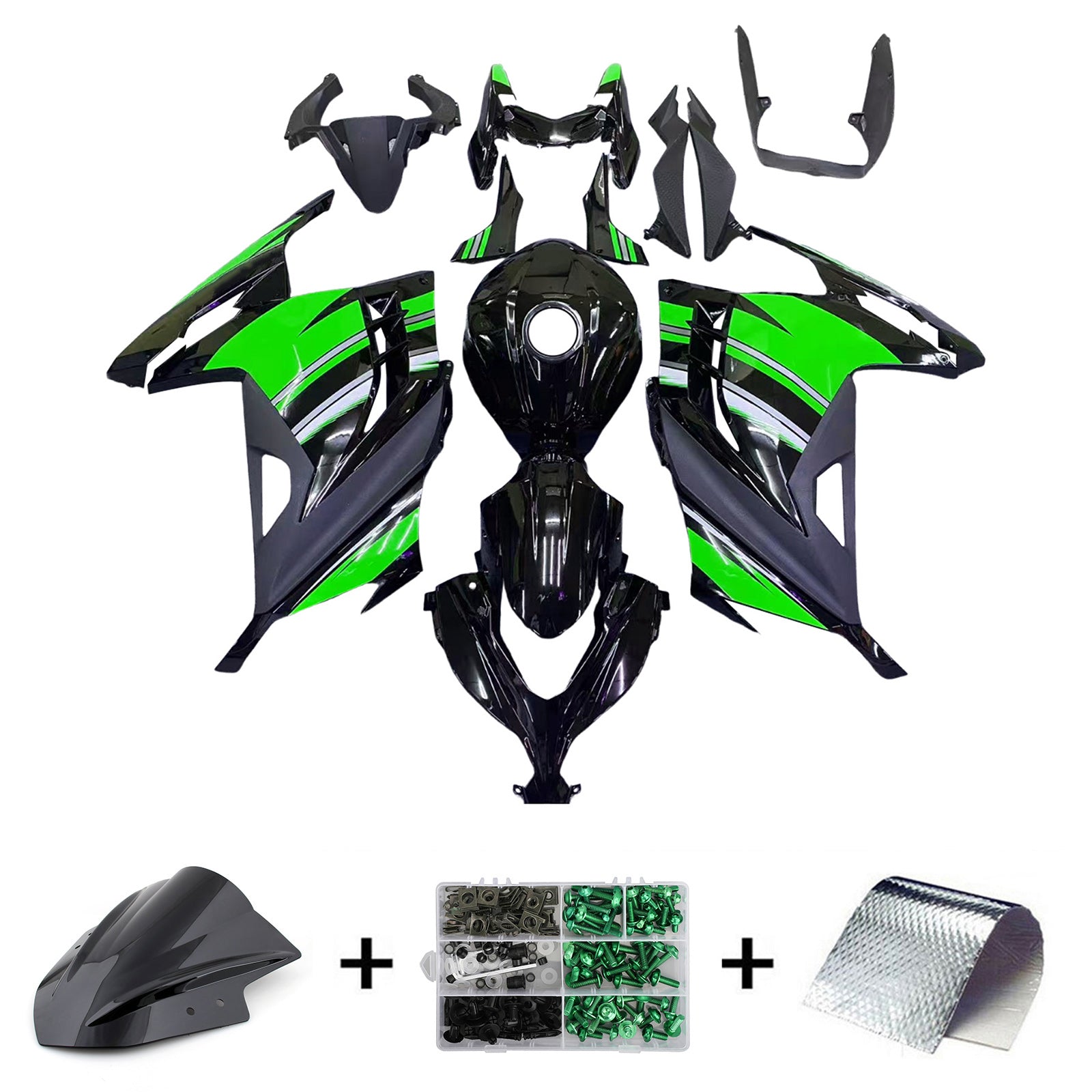 Amotopart Kawasaki EX300/Ninja 300 2013-2017 ABS muovinen korirakennesarja