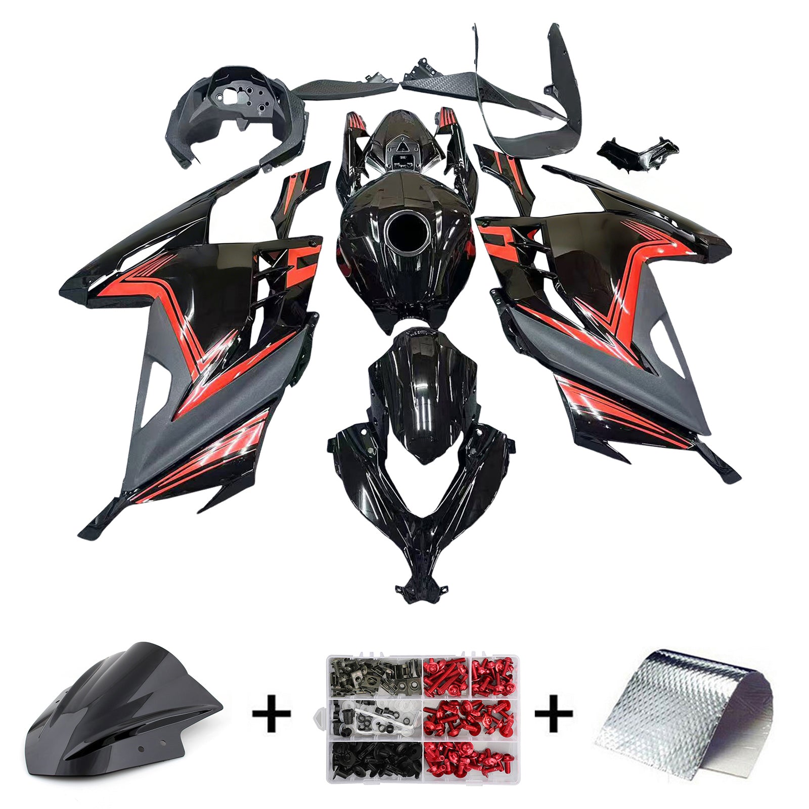 Amotopart Kawasaki EX300/Ninja 300 2013-2017 ABS kunststof carrosseriekuipset