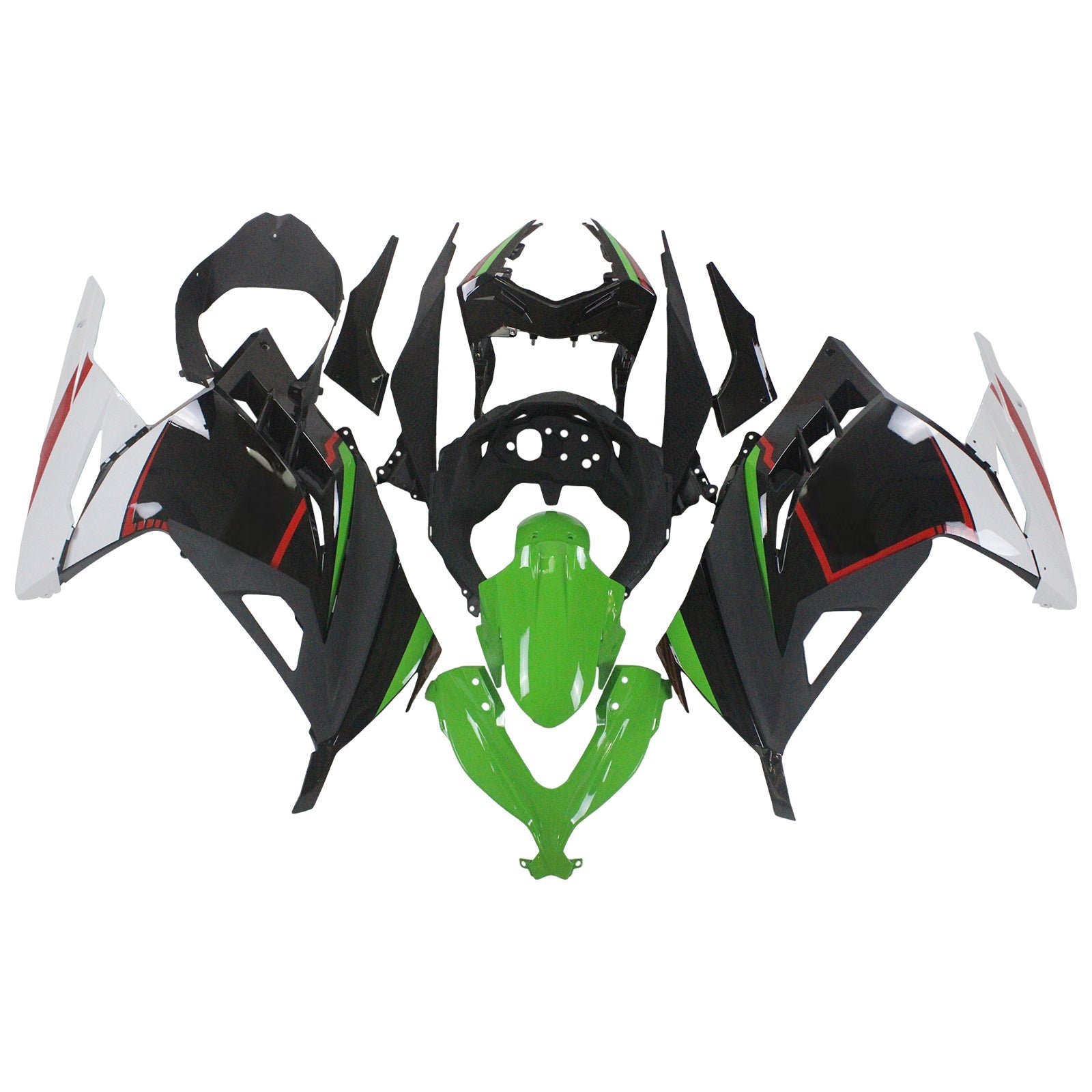 Amotopart Kawasaki EX300/Ninja 300 2013-2017 Kit de carenado de carrocería de plástico ABS