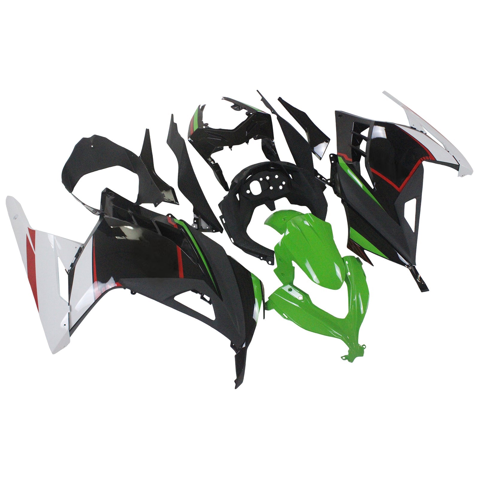 Amotopart Kawasaki EX300/Ninja 300 2013-2017 Kit de carenado de carrocería de plástico ABS
