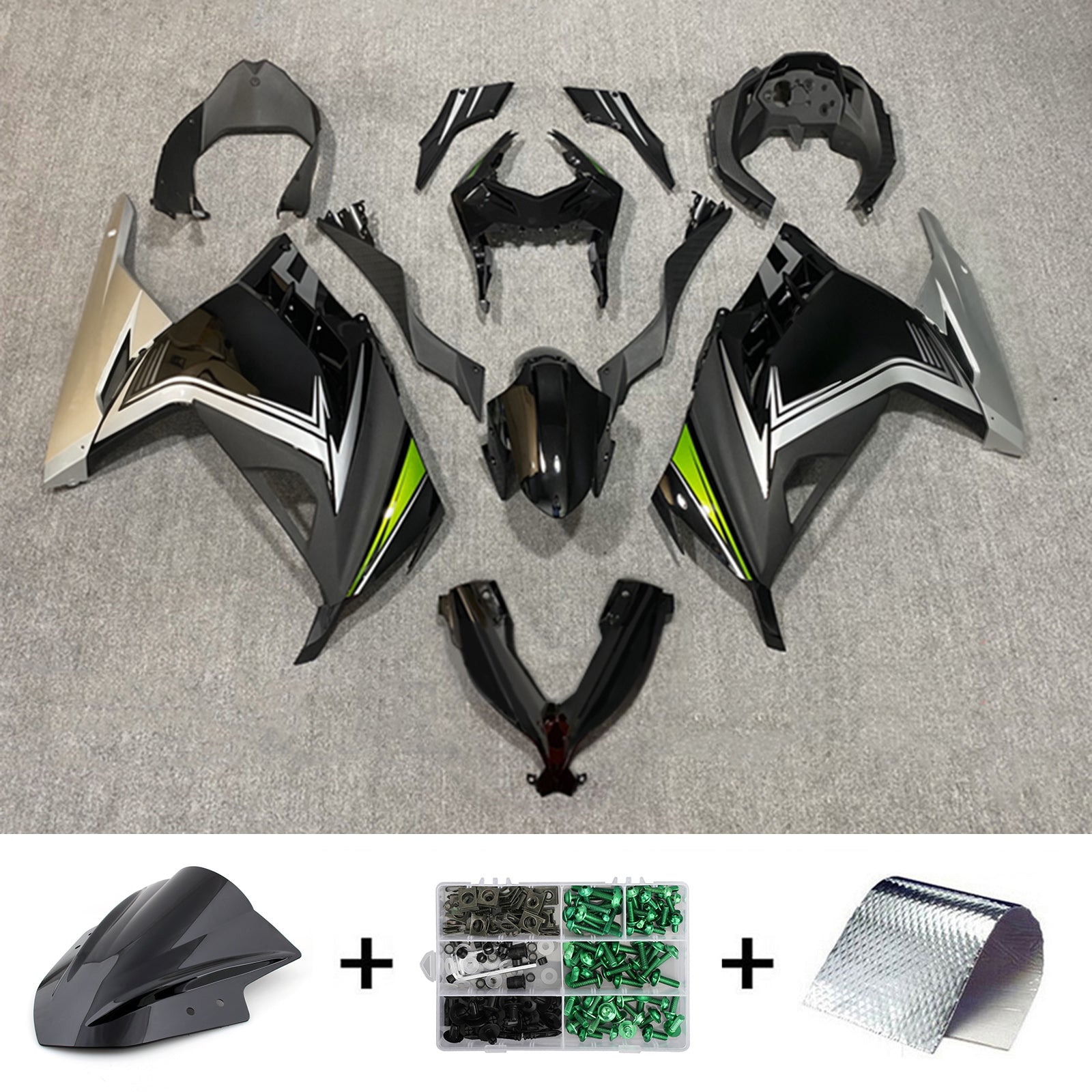 Amotopart Kawasaki EX300/Ninja 300 2013-2017 ABS kunststof carrosseriekuipset